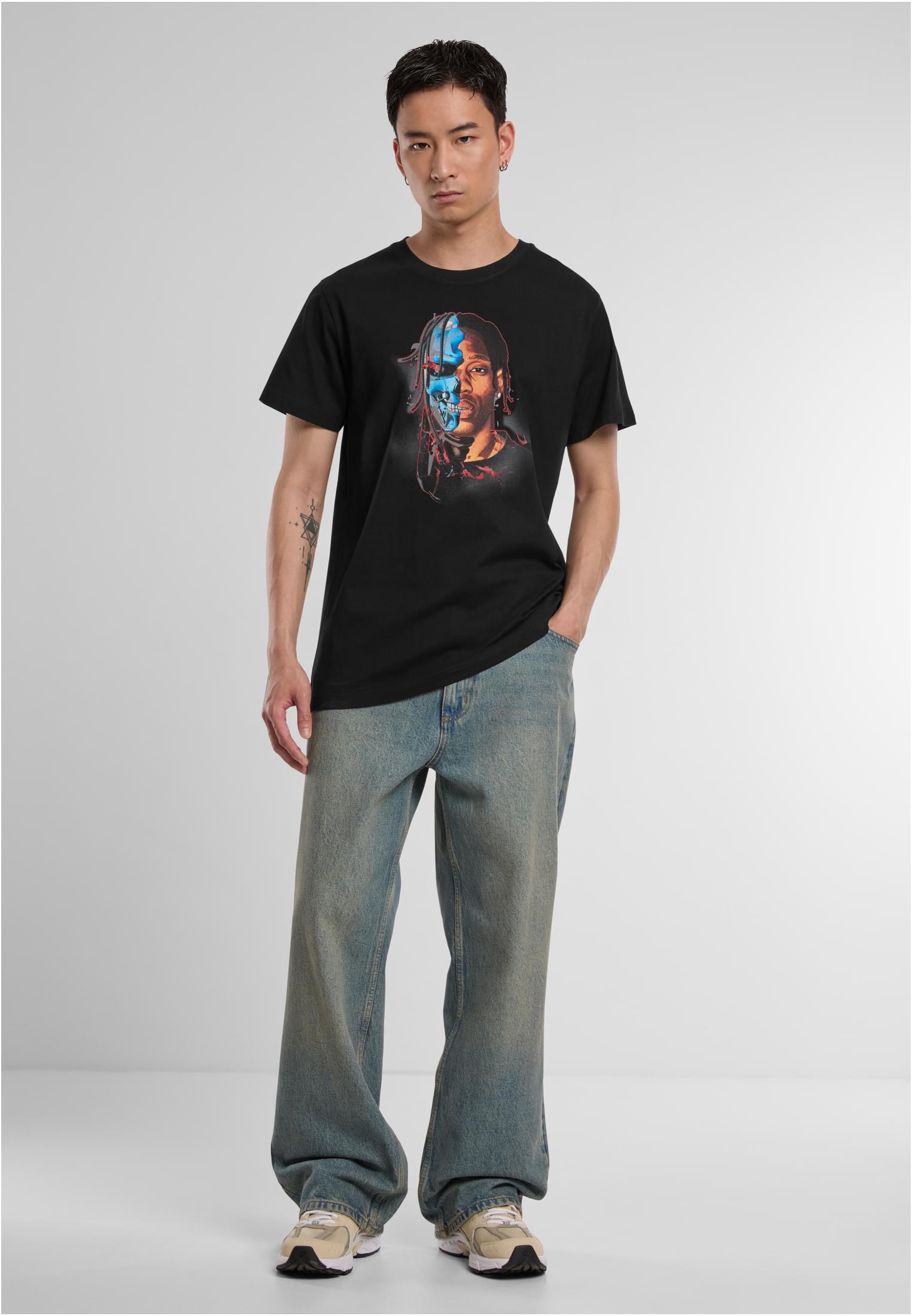 Half Face Tee black XXL - workoutbrands.com