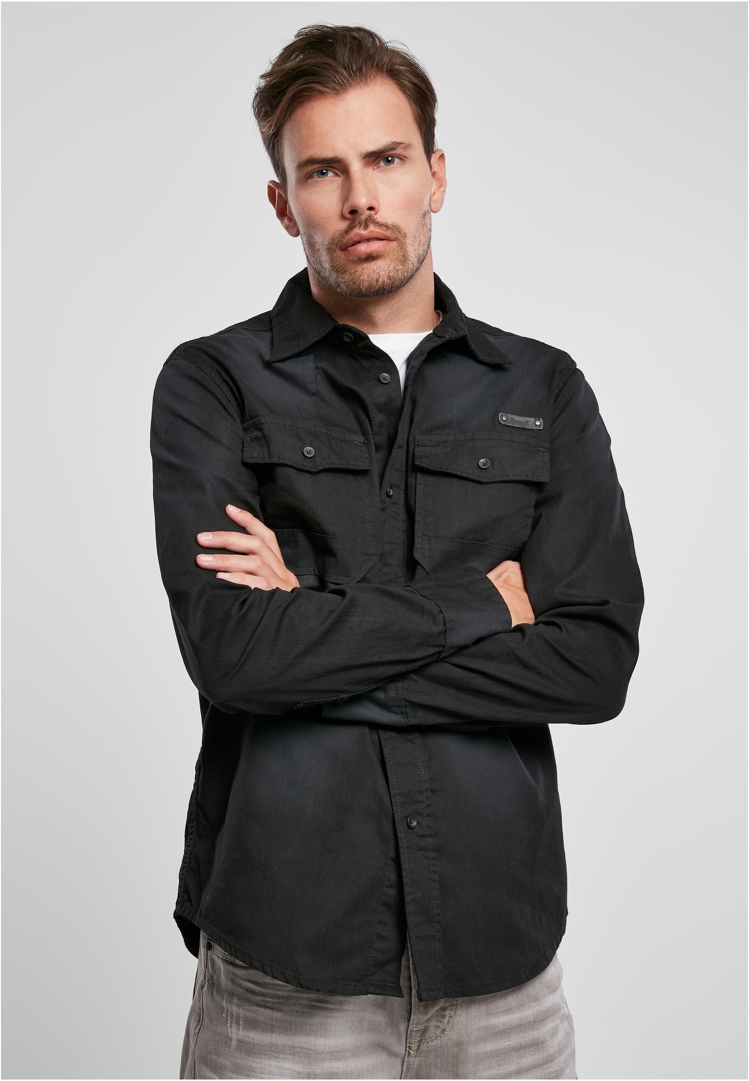 Hardee Denim Shirt olive grey XXL - workoutbrands.com