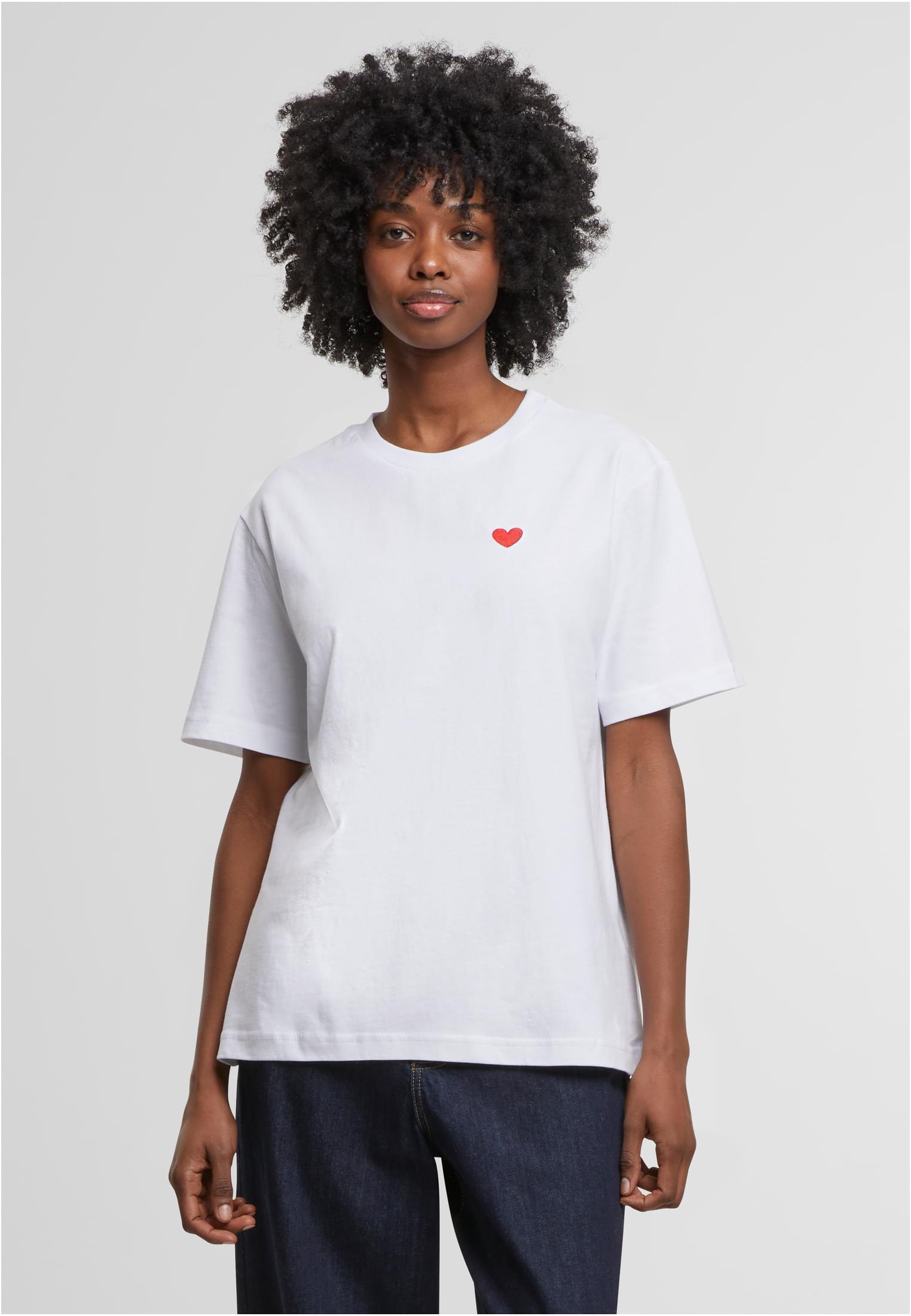 Heart Shape EMB Tee white XXL - workoutbrands.com