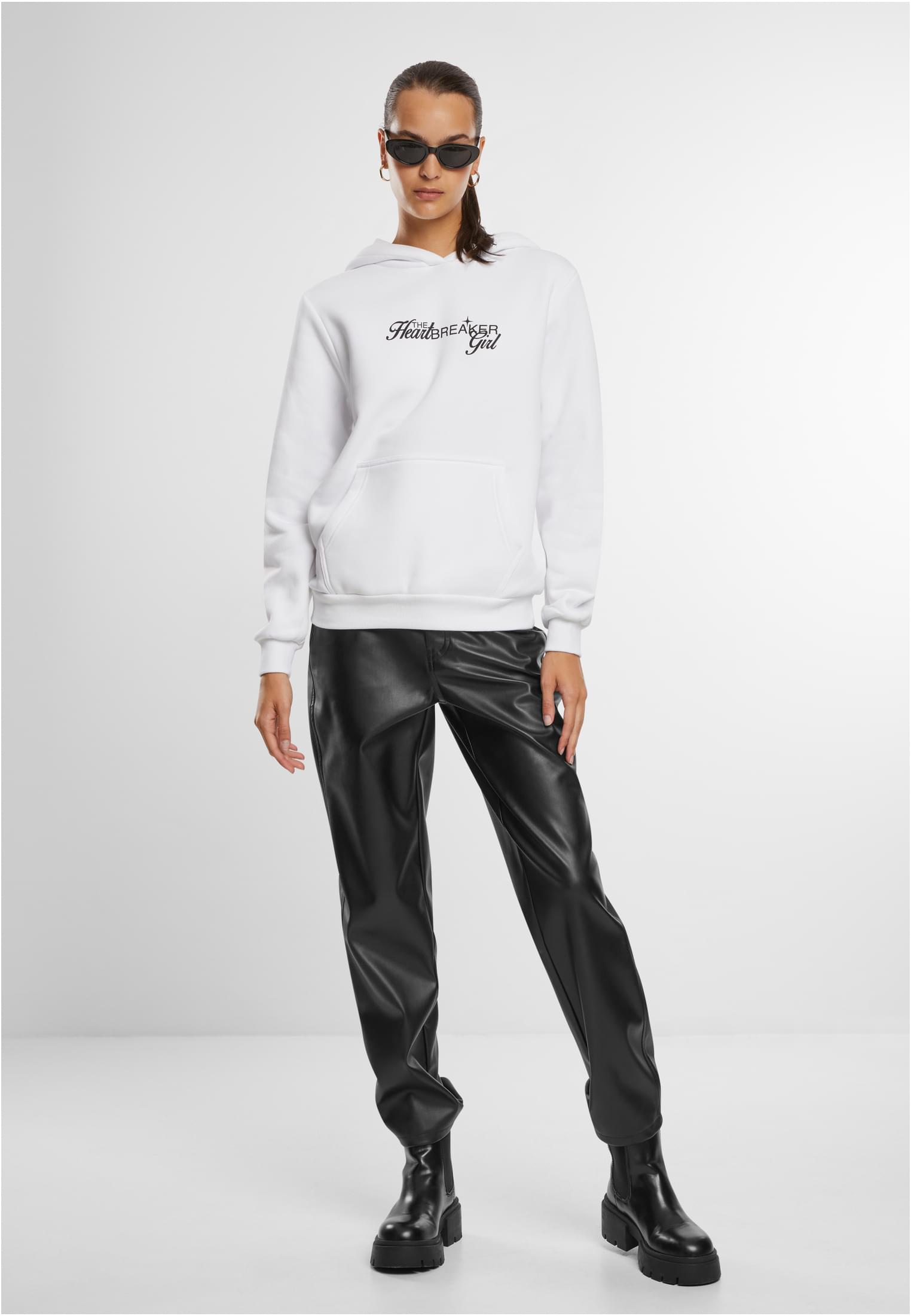 Heartbreaker Girl Ladies Fluffy Hoody white XXL - workoutbrands.com