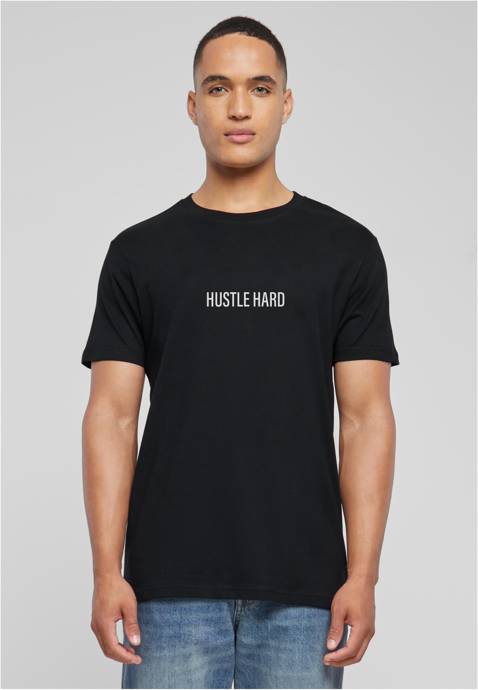 Hustle Wording EMB Tee black XXL - workoutbrands.com