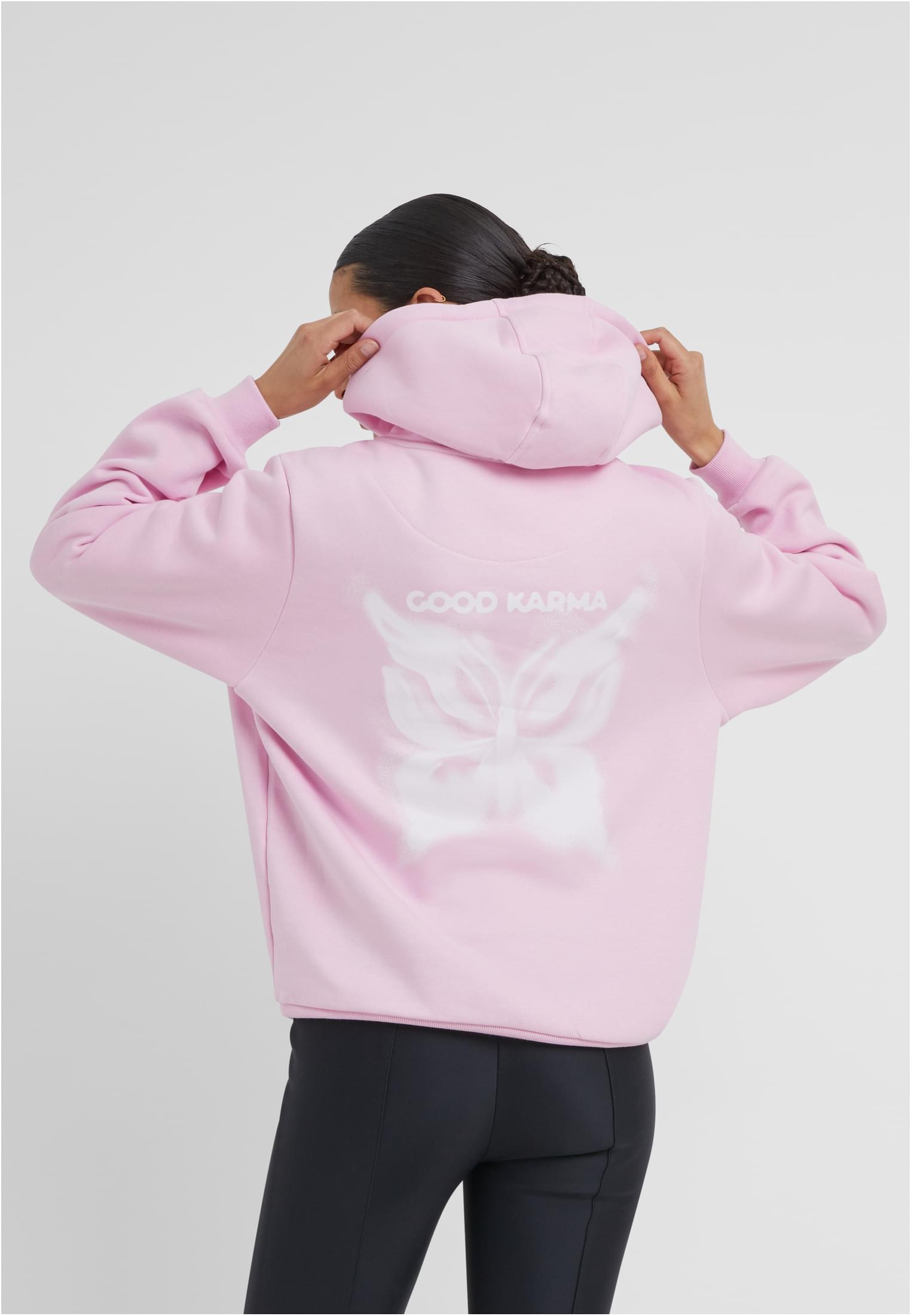 Karma Butterfly Ladies Fluffy Hoody softpink XXL - workoutbrands.com