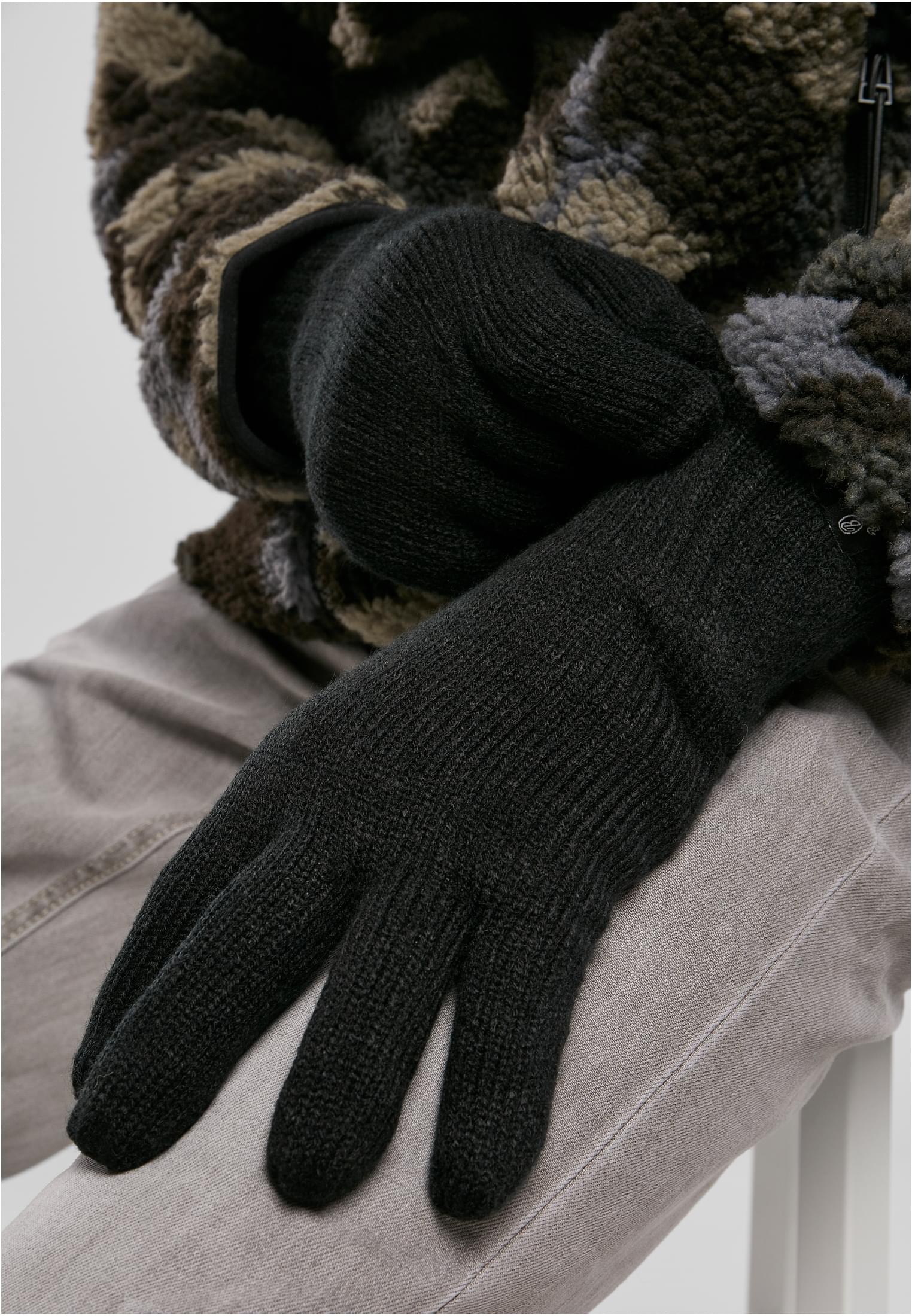 Knitted Gloves black M - workoutbrands.com