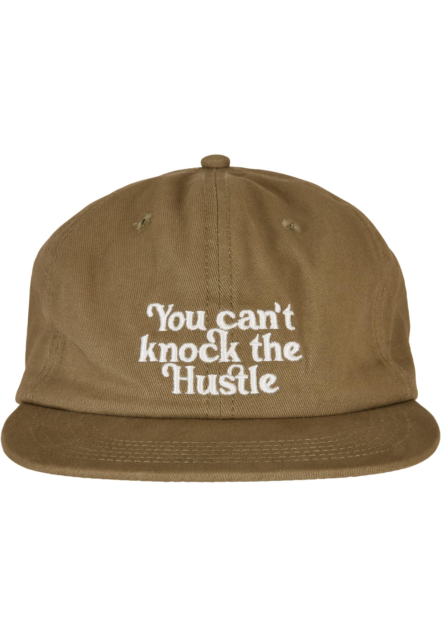 Knock the Hustle Strapback Cap olive/offwhite one size - workoutbrands.com