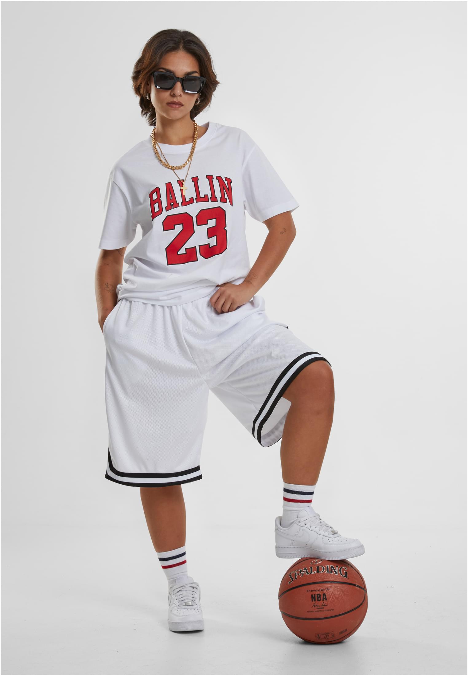 Ladies Ballin 23 Tee white XXL - workoutbrands.com
