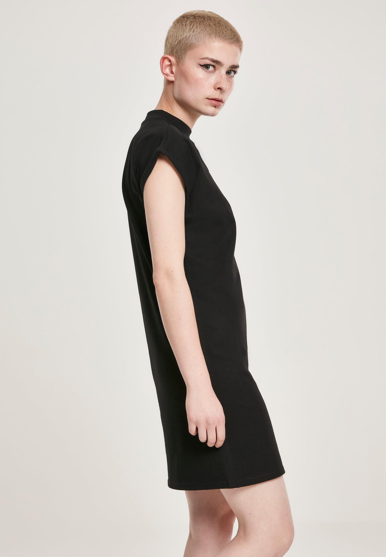 Ladies Bye Boy Extended Shoulder Dress black XS - workoutbrands.com