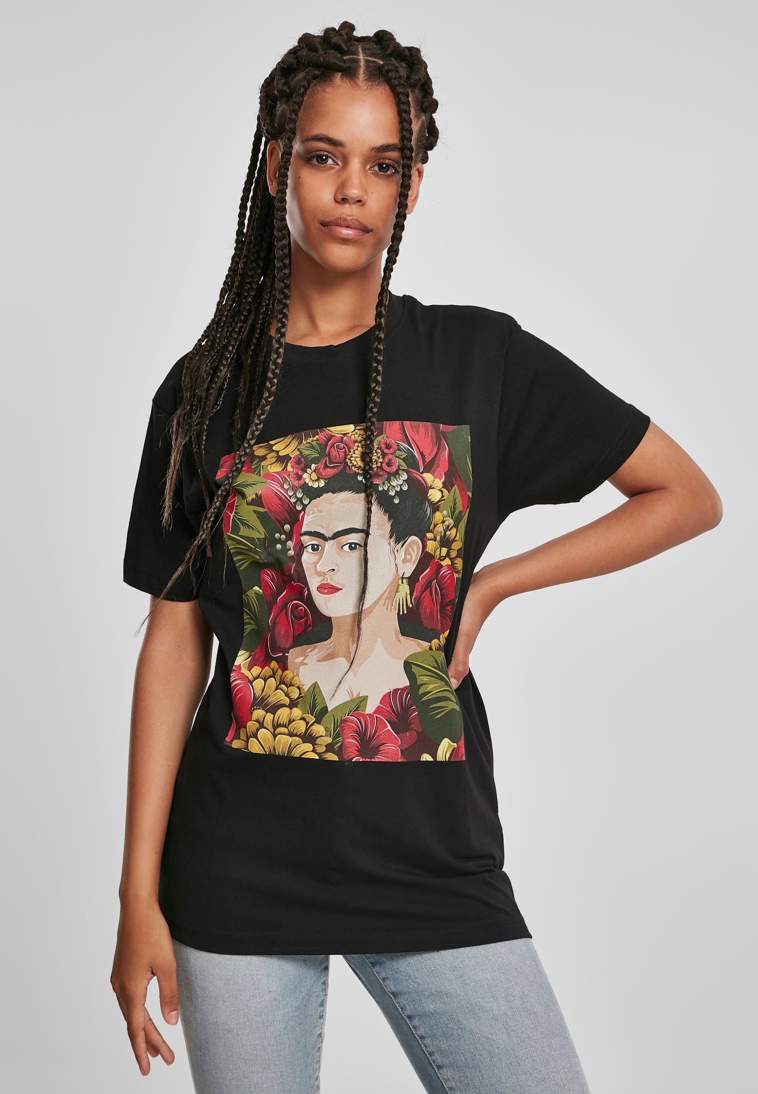 Ladies Frida Kahlo Portrait Tee black XS - workoutbrands.com