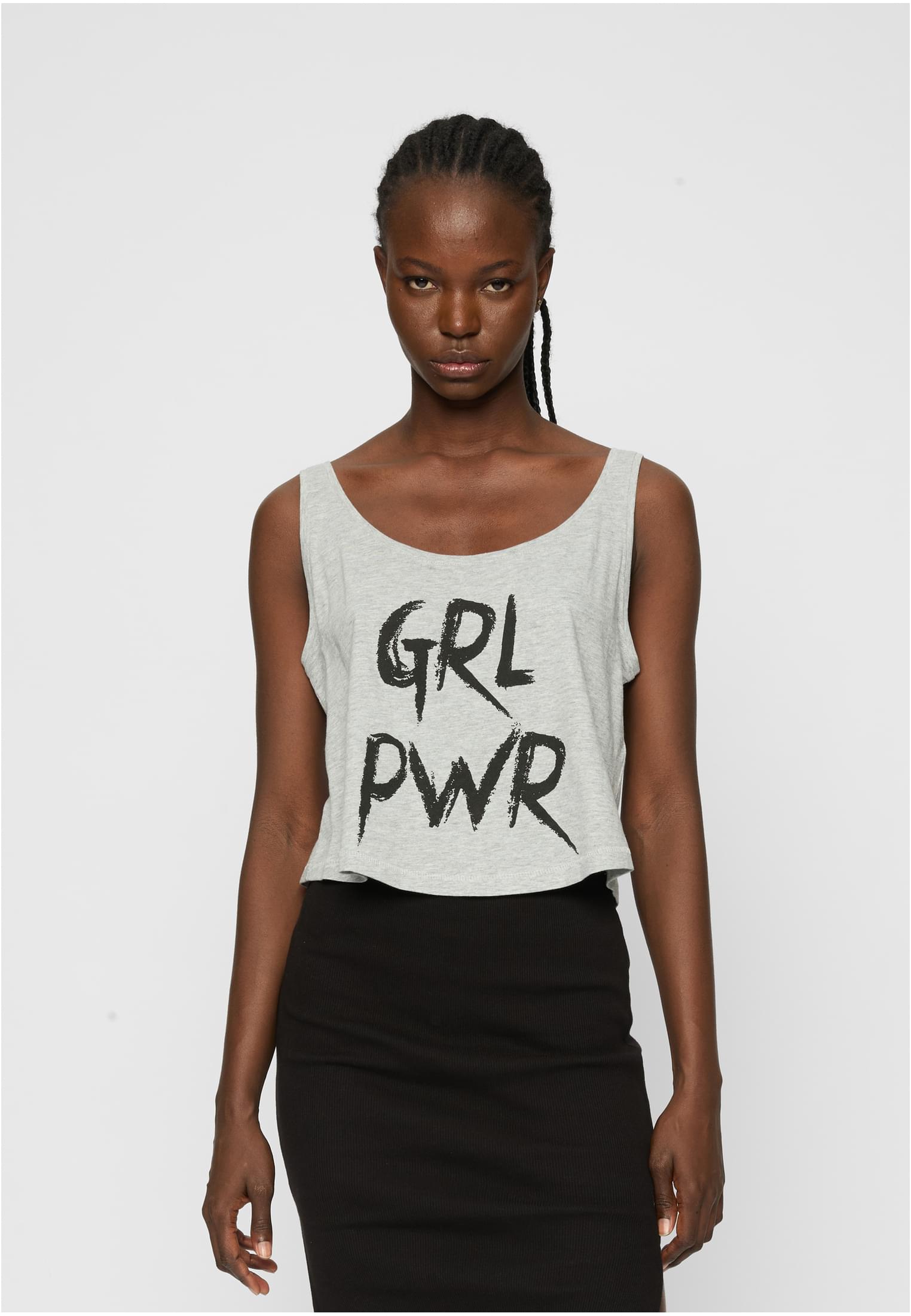 Ladies GRL PWR Tank heather grey XS - workoutbrands.com