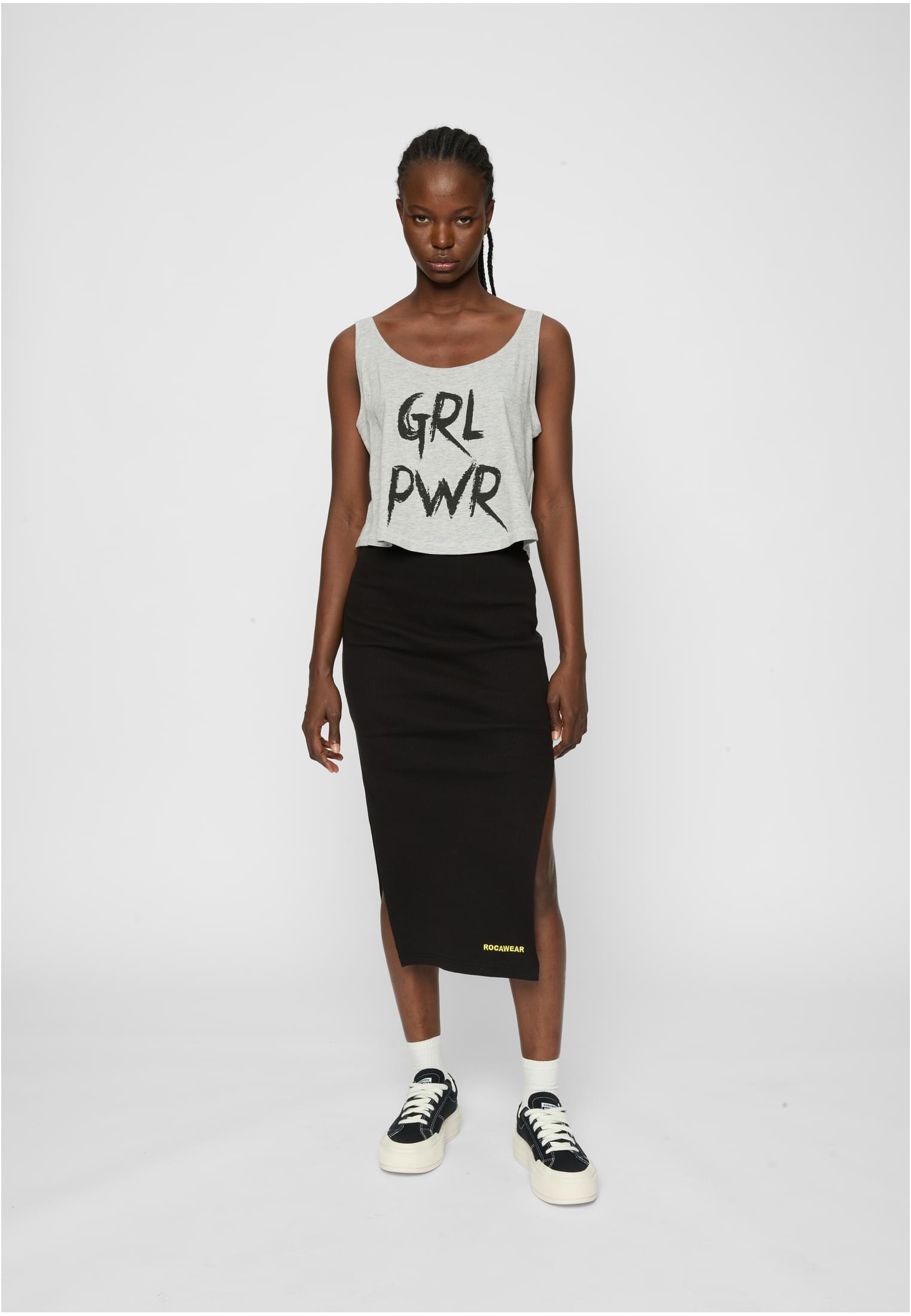 Ladies GRL PWR Tank heather grey XS - workoutbrands.com