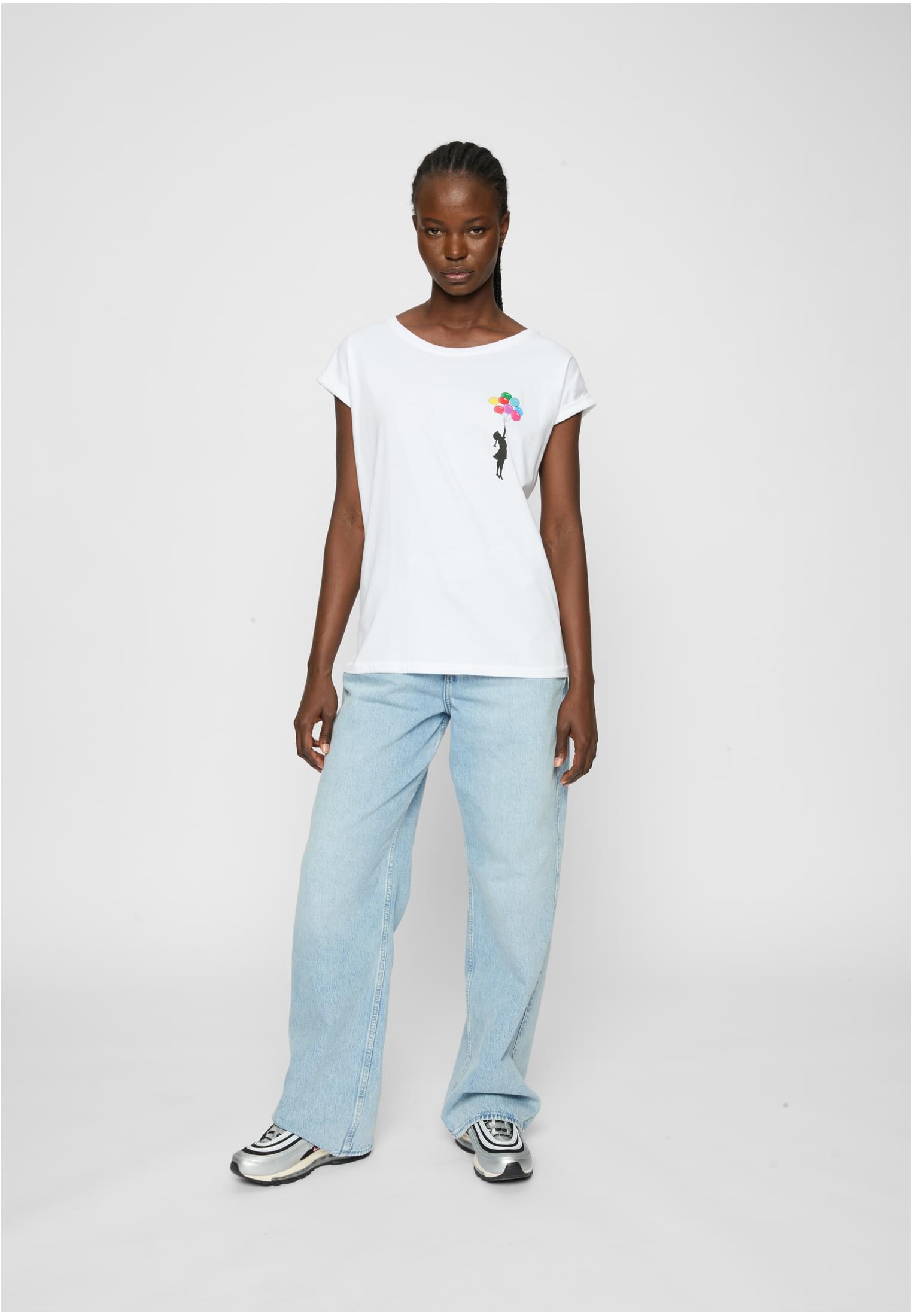 Ladies Girl Floating Away T-Shirt white XXL - workoutbrands.com