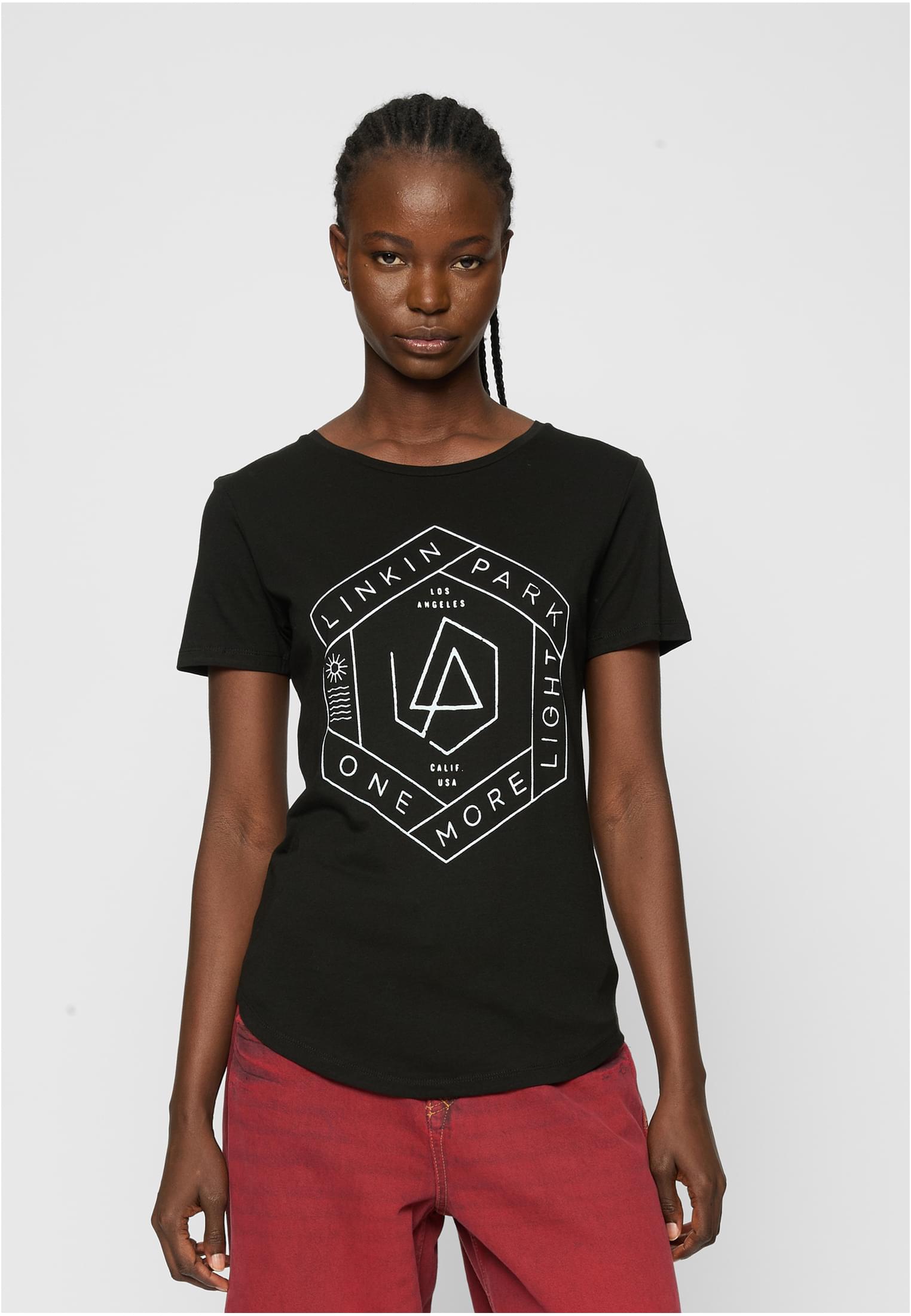 Ladies Linkin Park OML Fit Tee blk/olive XS - workoutbrands.com