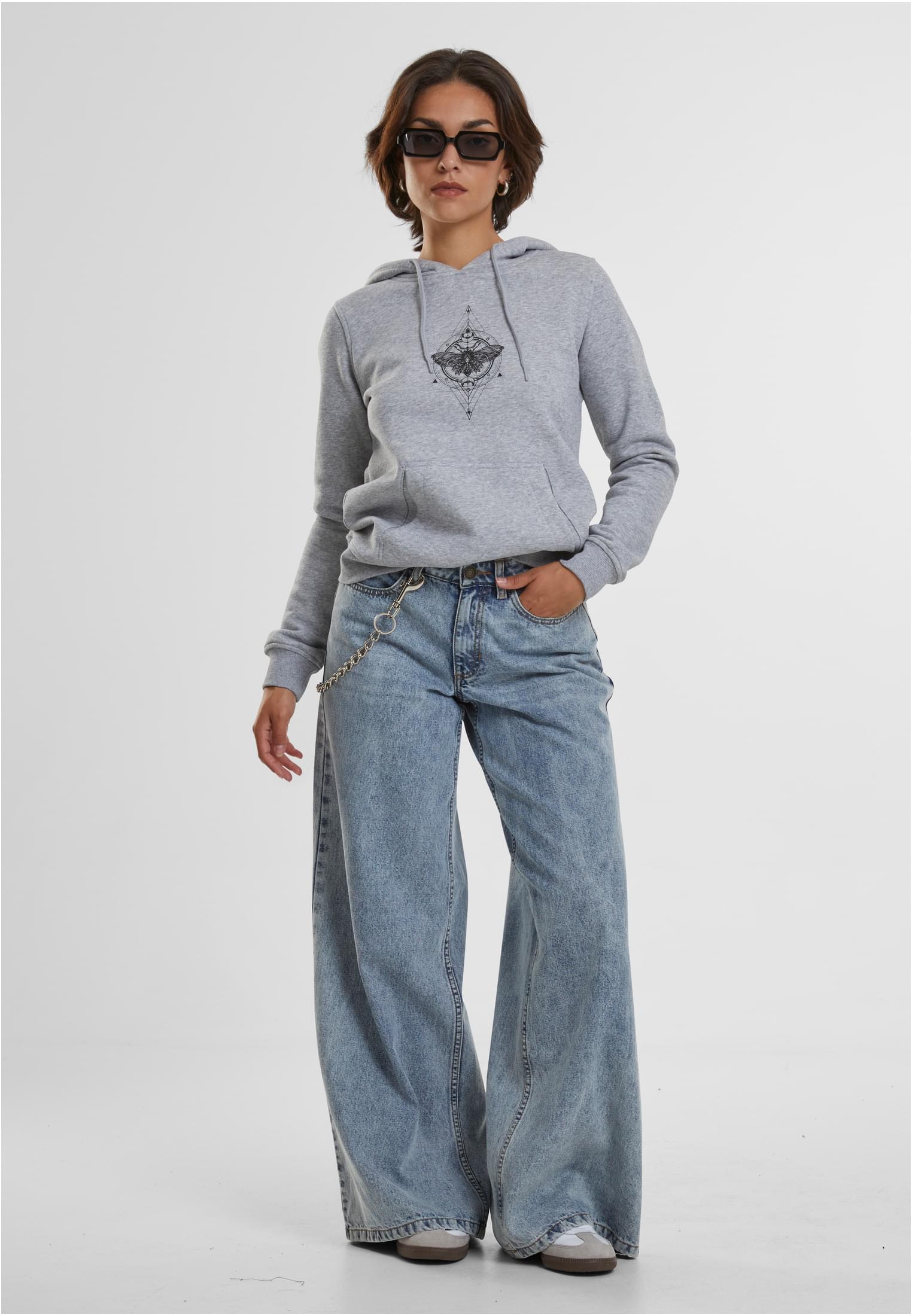 Ladies Moth Hoody heather grey XXL - workoutbrands.com