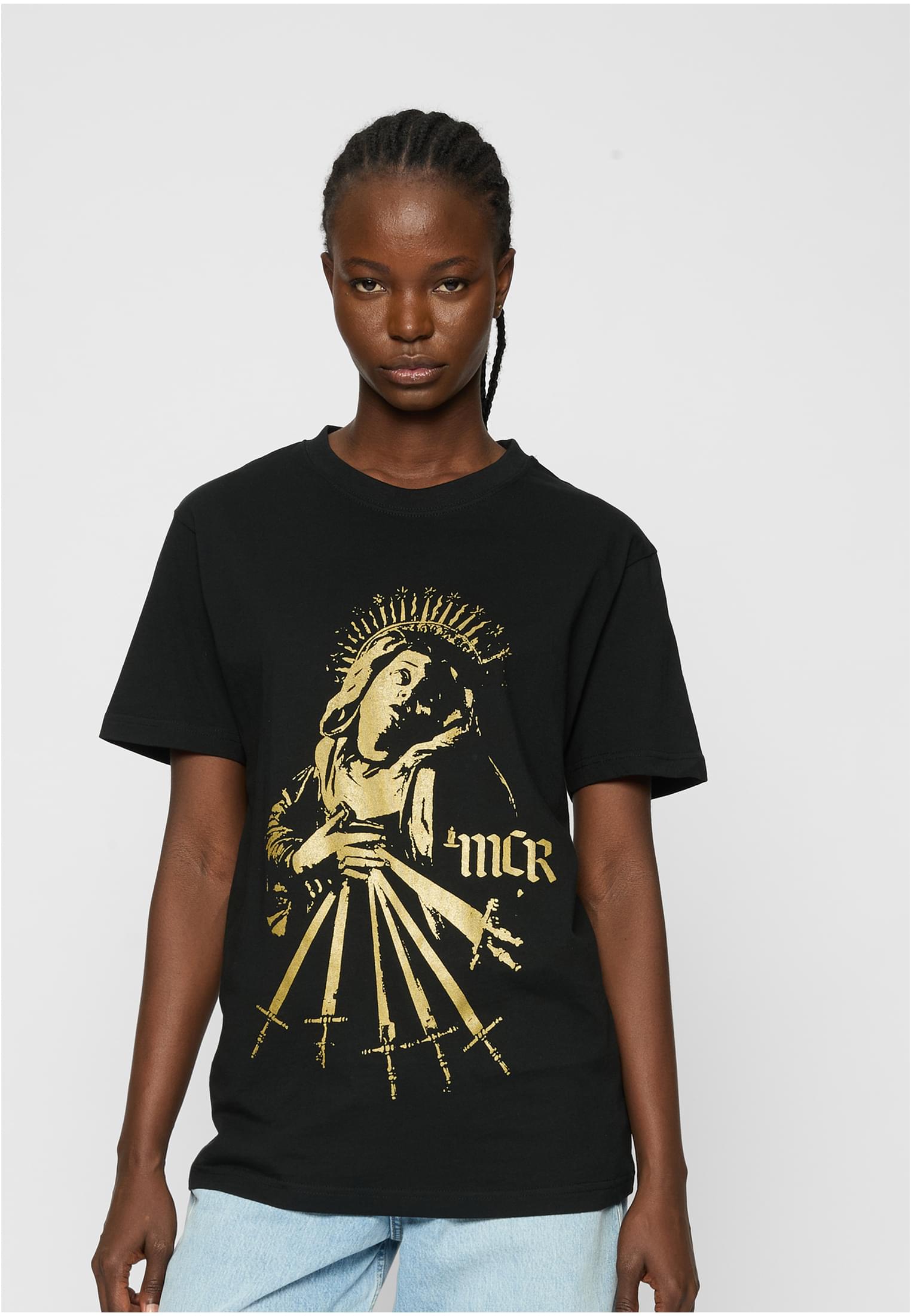 Ladies My Chemical Romance Gold Lady Tee black XS - workoutbrands.com