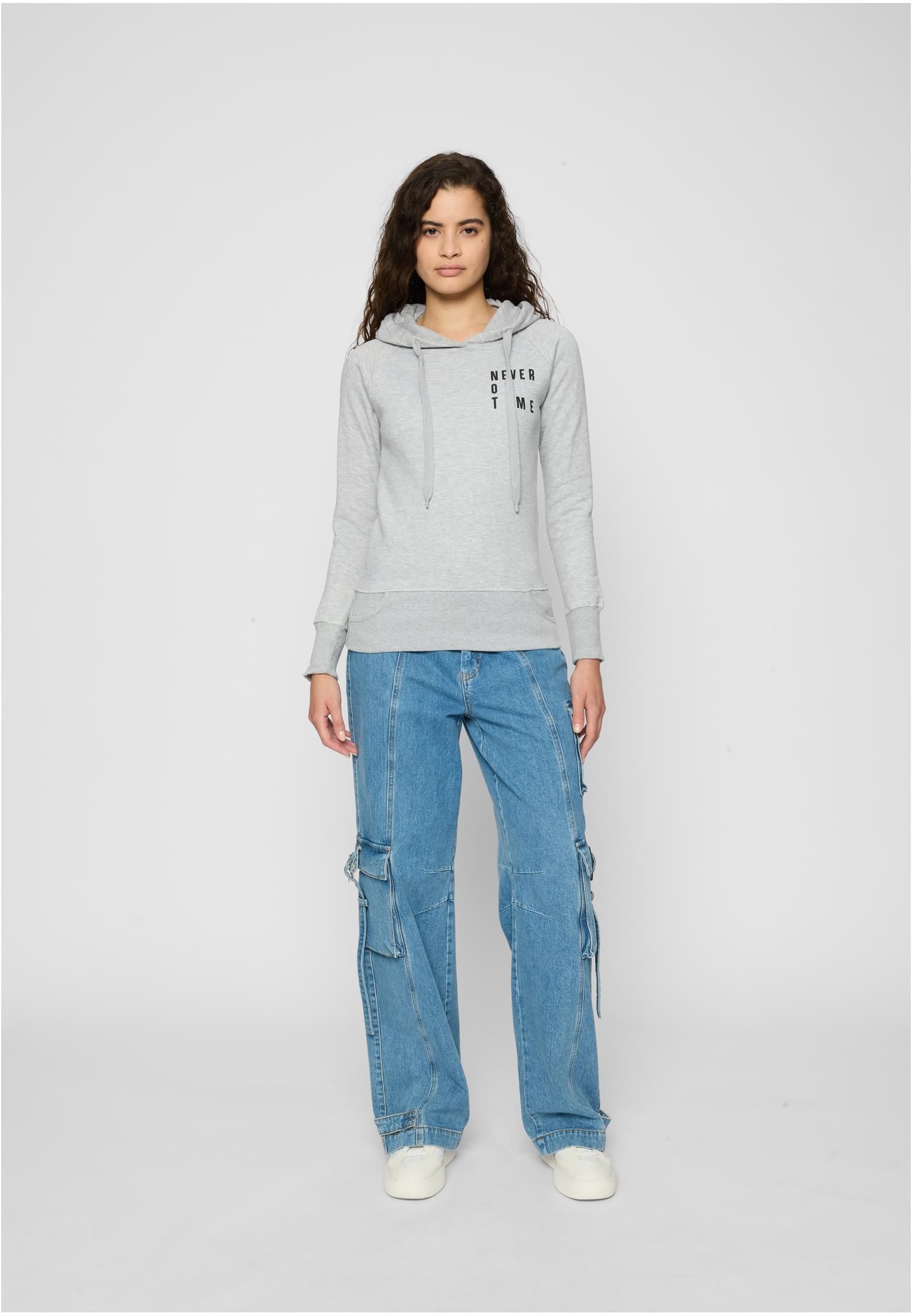 Ladies Never On Time Hoody grey XS - workoutbrands.com