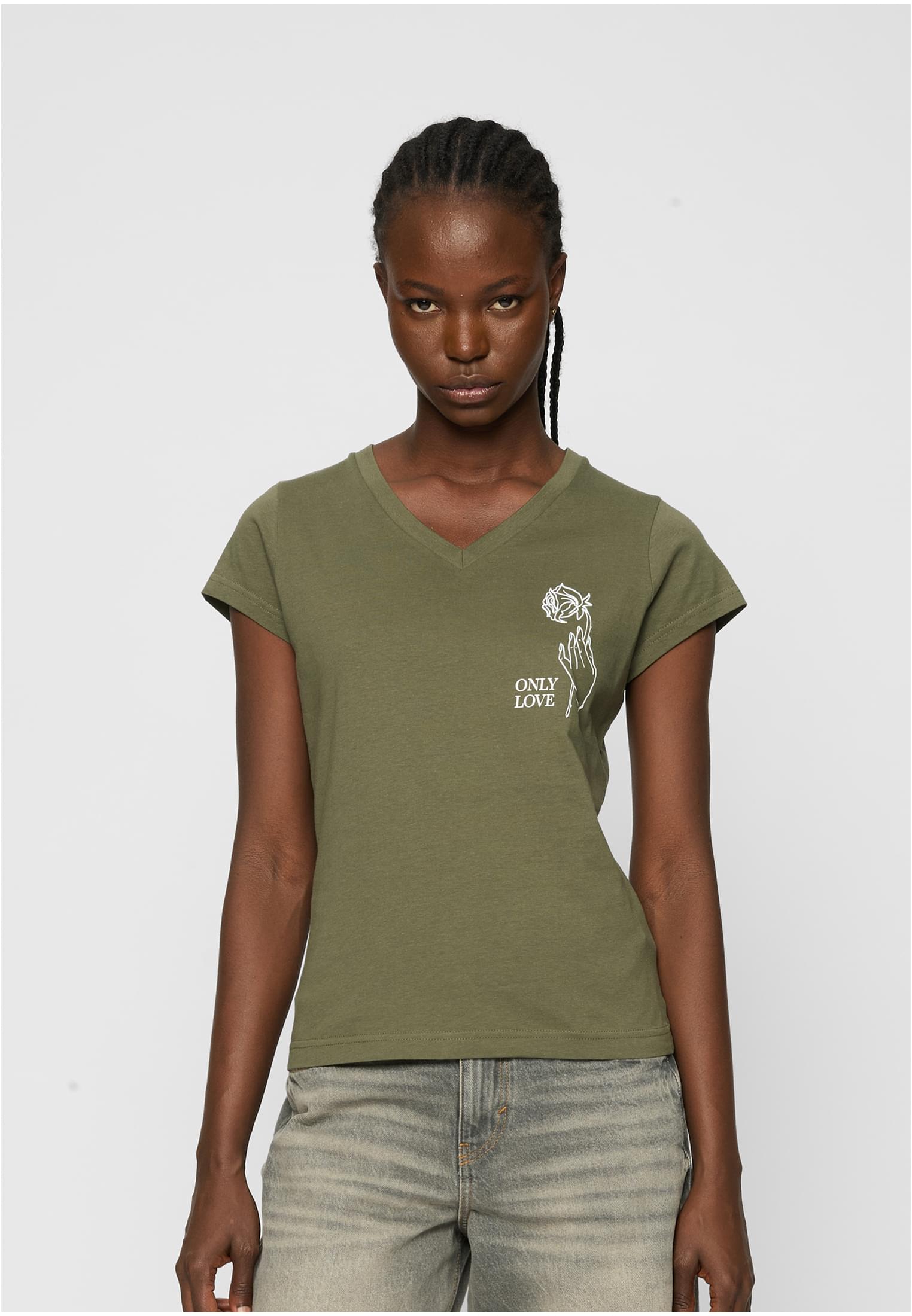 Ladies Only Love Tee olive XS - workoutbrands.com