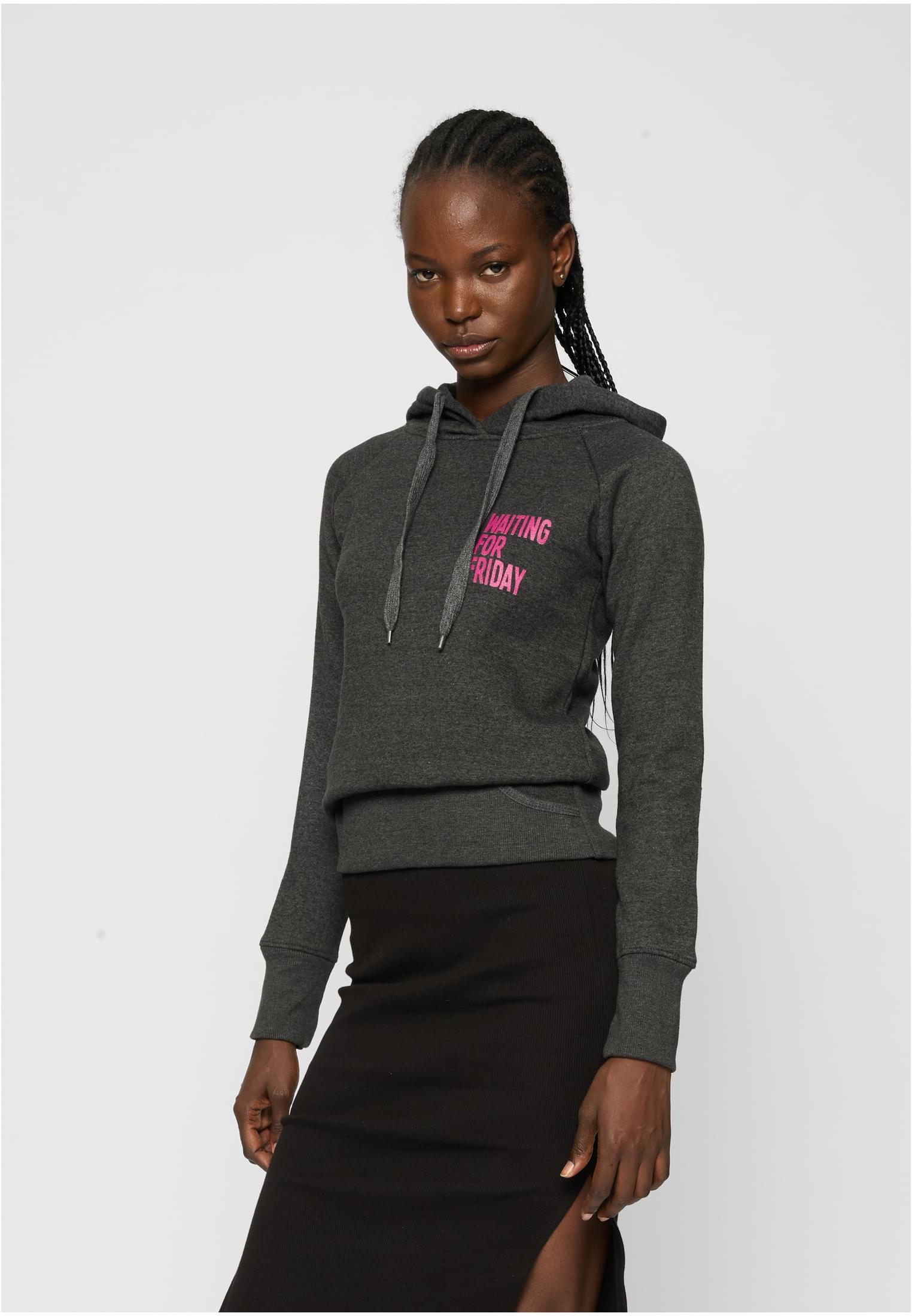 Ladies Waiting For Friday Hoody grey XS - workoutbrands.com