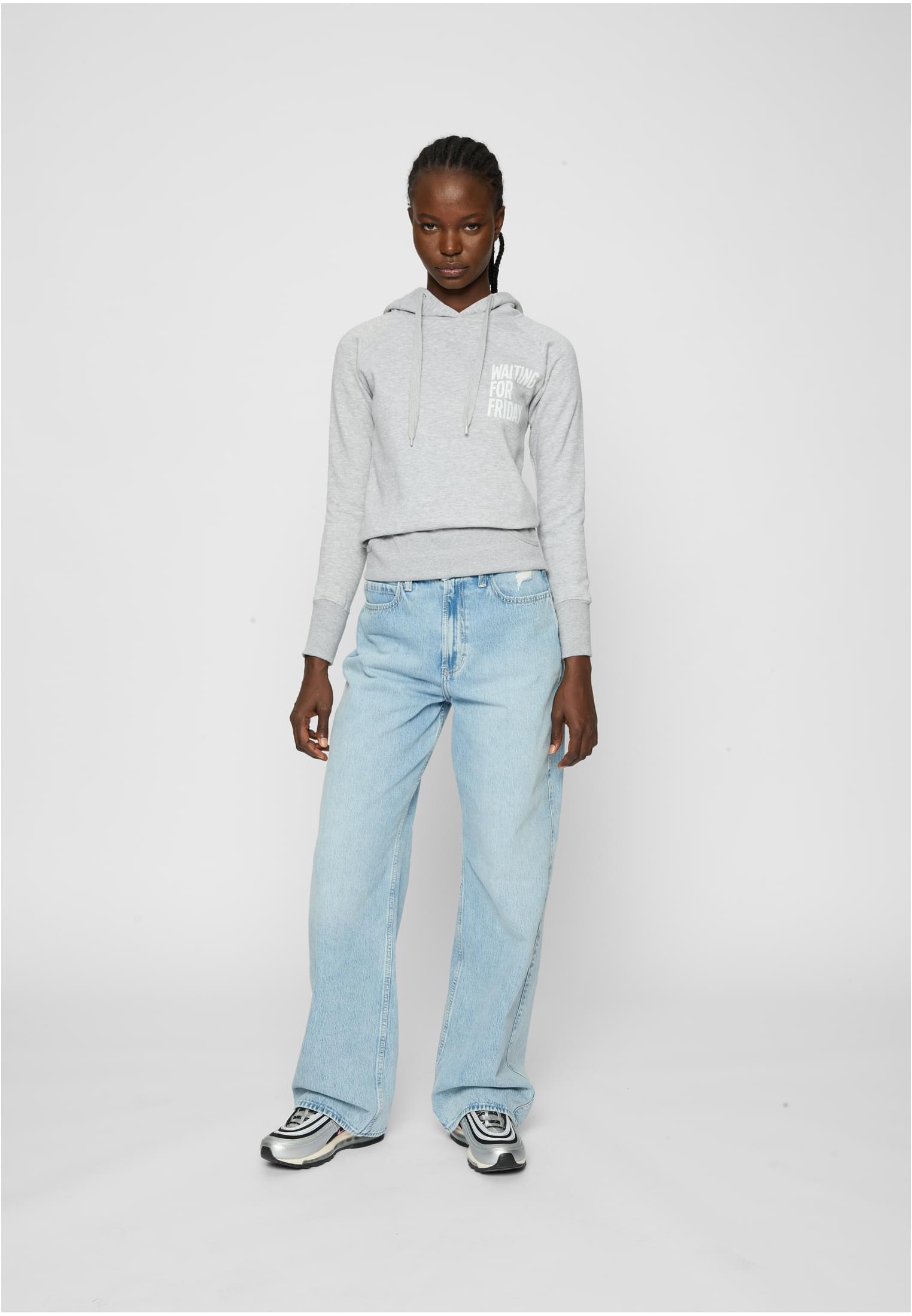 Ladies Waiting For Friday Hoody grey XS - workoutbrands.com