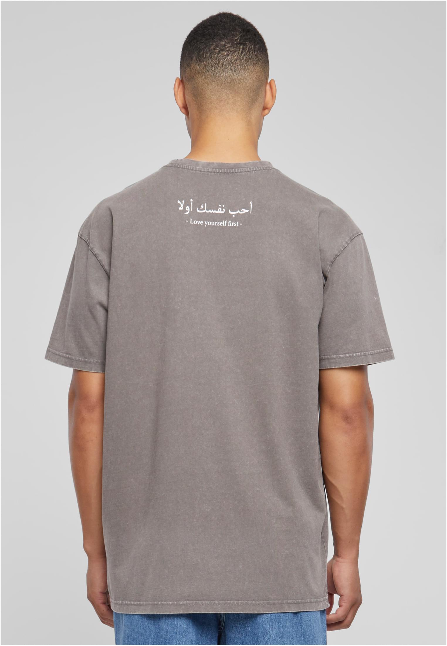 Love Yourself First Acid Washed Heavy Oversize Tee darkkhaki XXL - workoutbrands.com