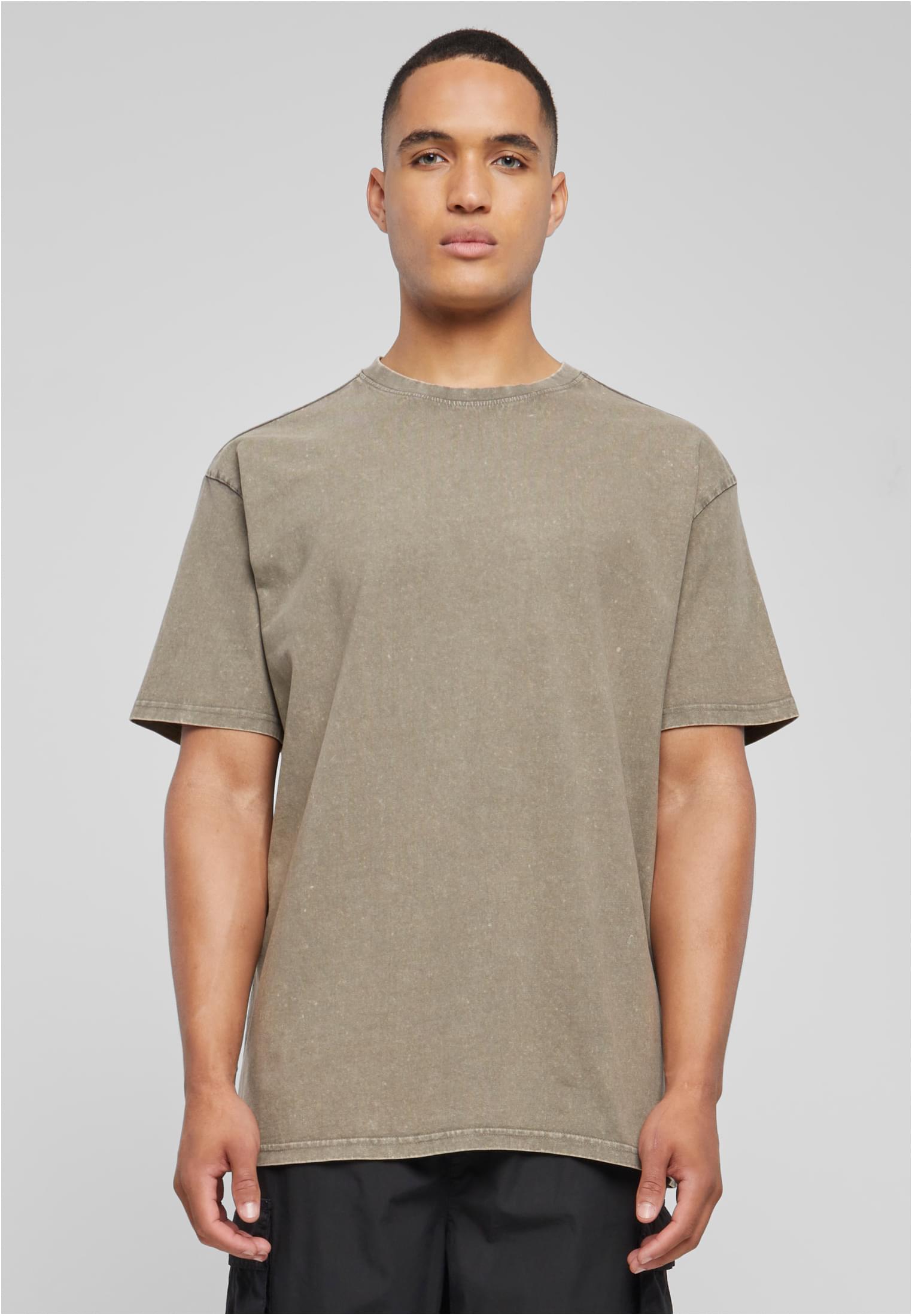 Love Yourself First Acid Washed Heavy Oversize Tee darkkhaki XXL - workoutbrands.com