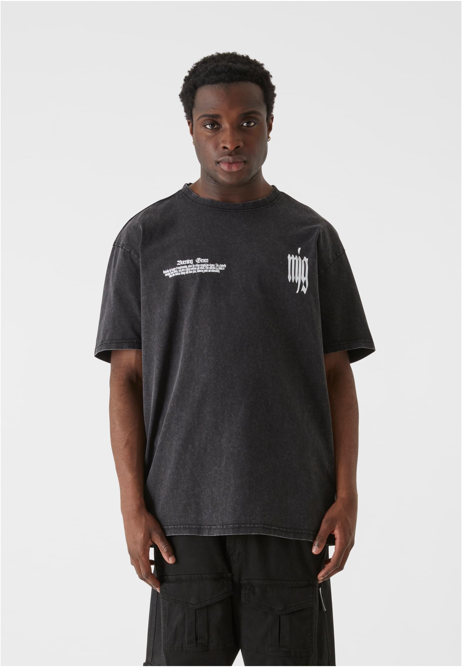 MJG Heavy Oversized Acid Washed Tee Inferno Butterfly