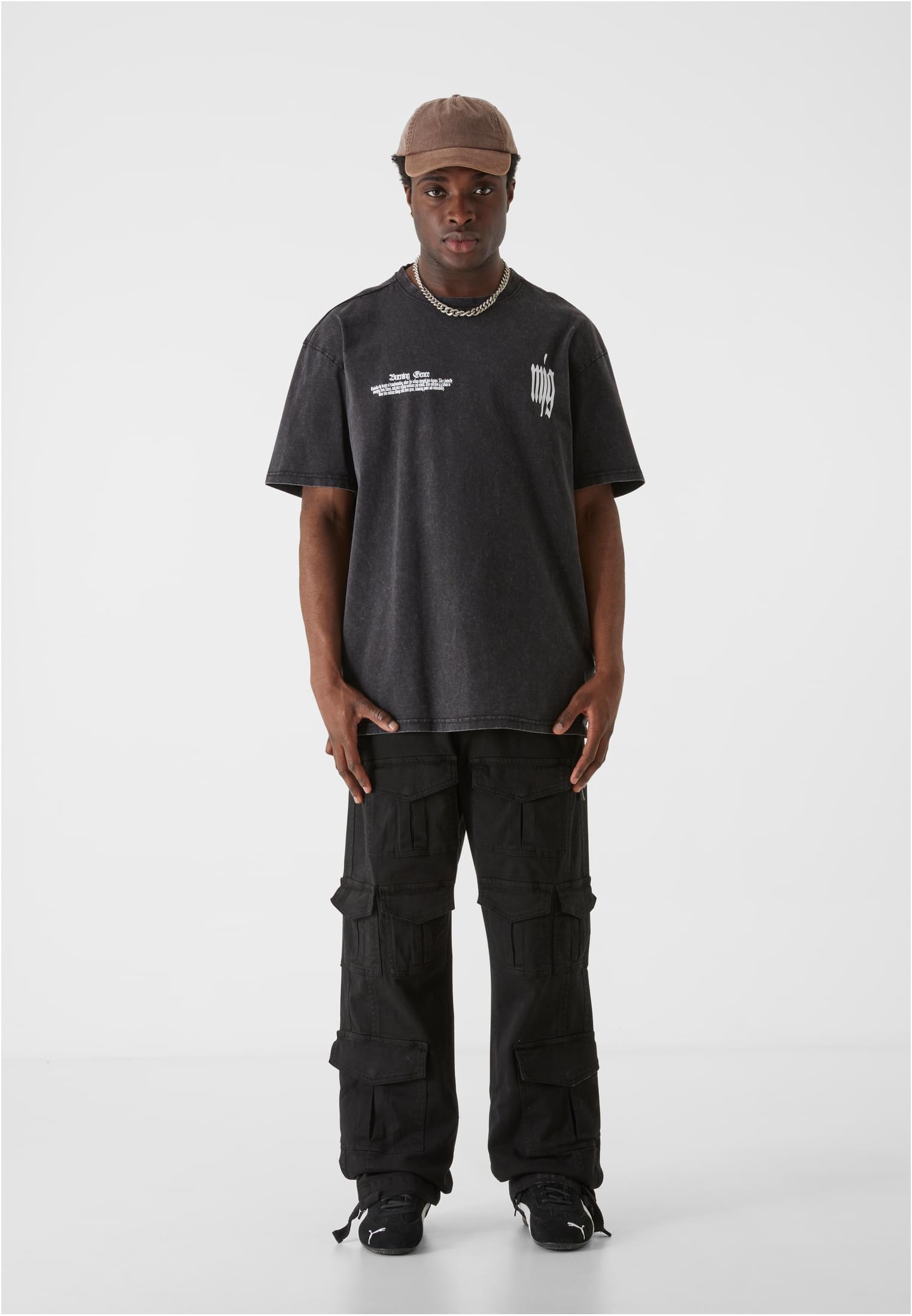 MJG Heavy Oversized Acid Washed Tee Inferno Butterfly