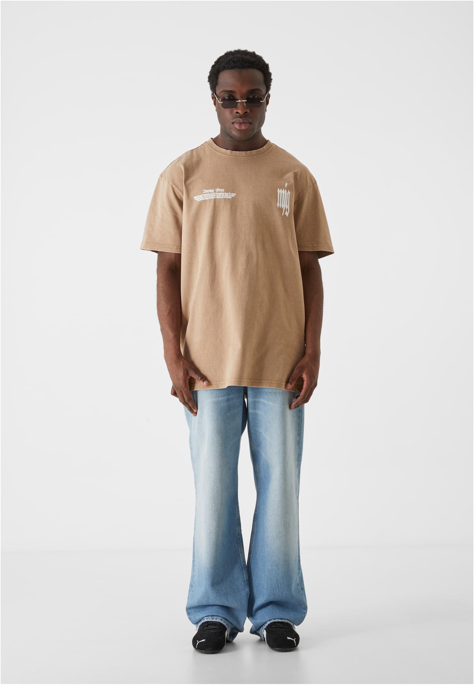 MJG Heavy Oversized Acid Washed Tee Inferno Butterfly