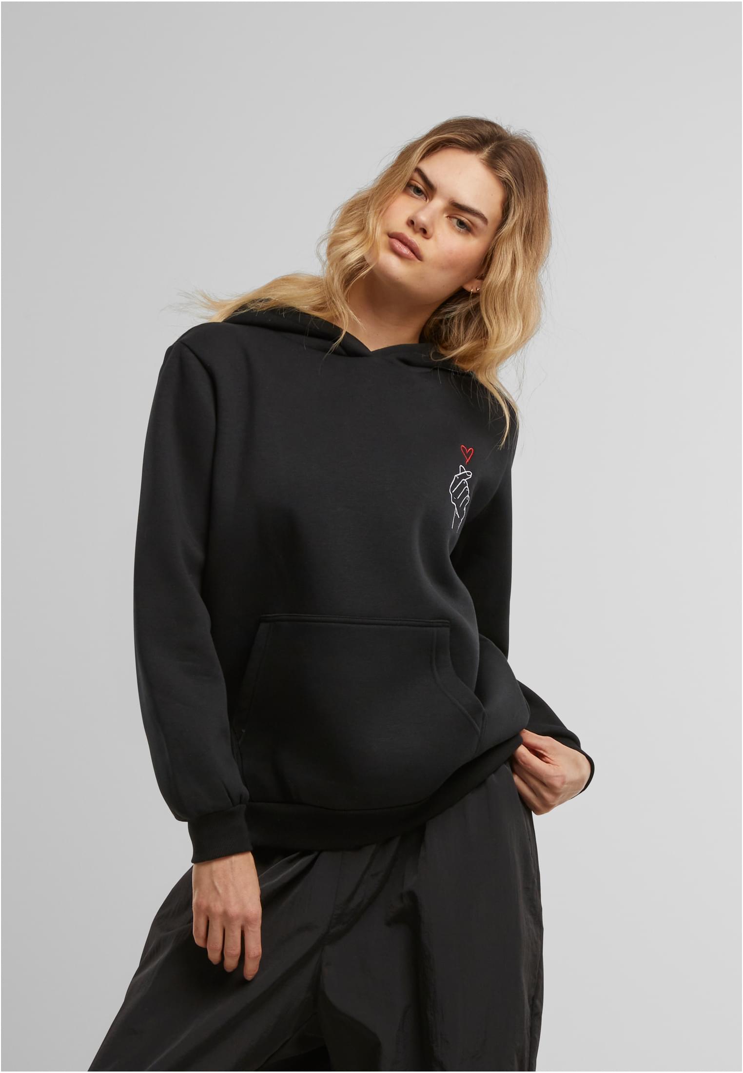 Felpa con cappuccio soffice MT K Heart EMB