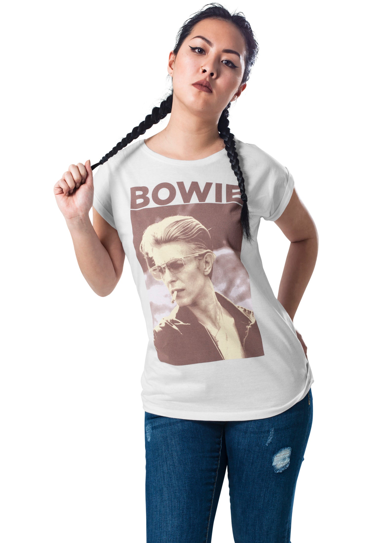 Maglietta da donna David Bowie bianca XXL