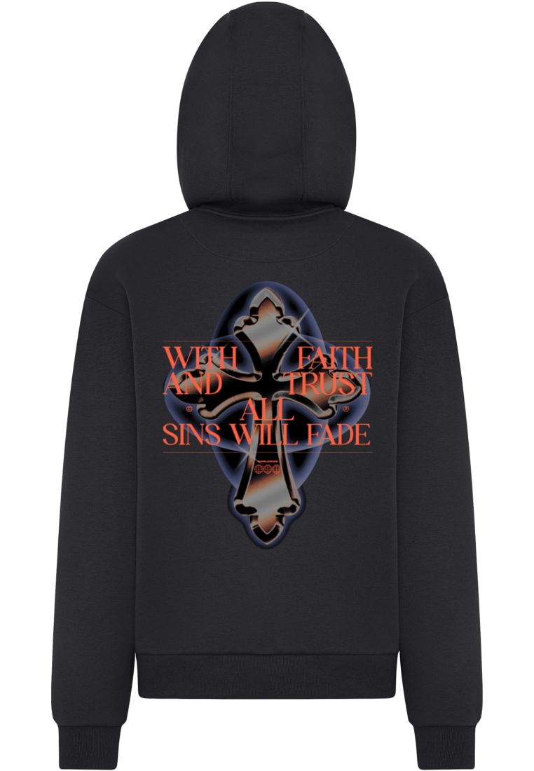 Felpa con cappuccio soffice Faith And Trust nera XXL