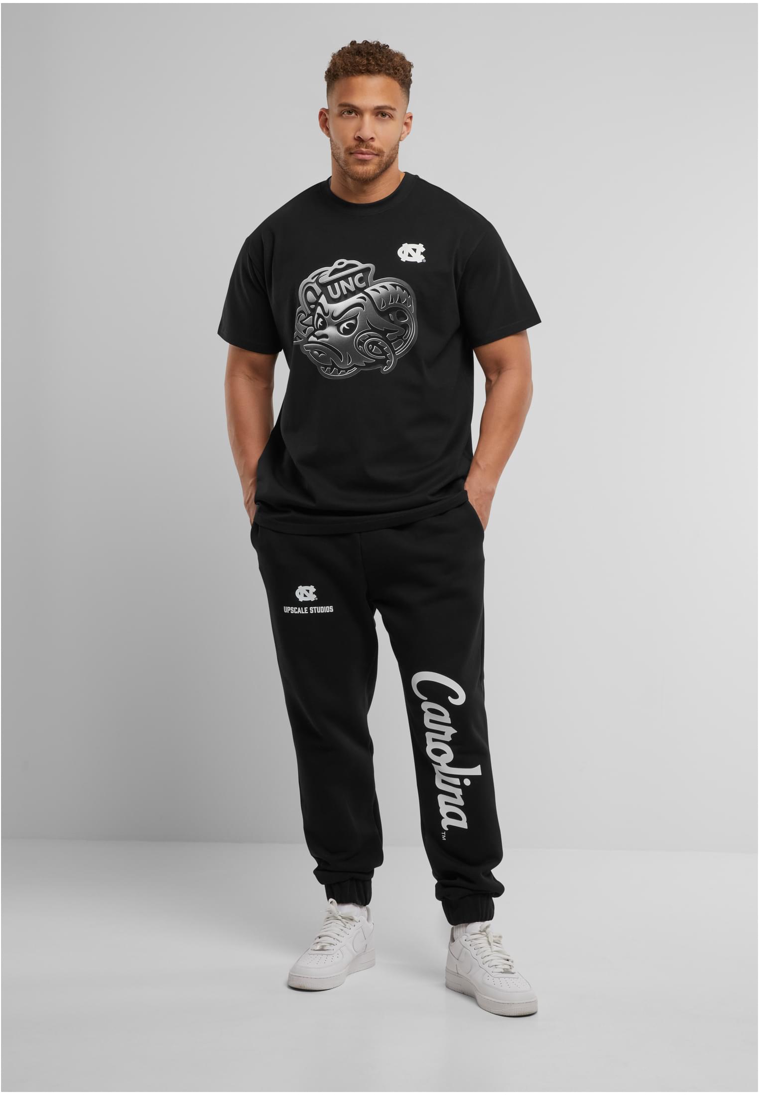 Kuzey Carolina Krom Logolu Büyük Boy Tişört Siyah XXL