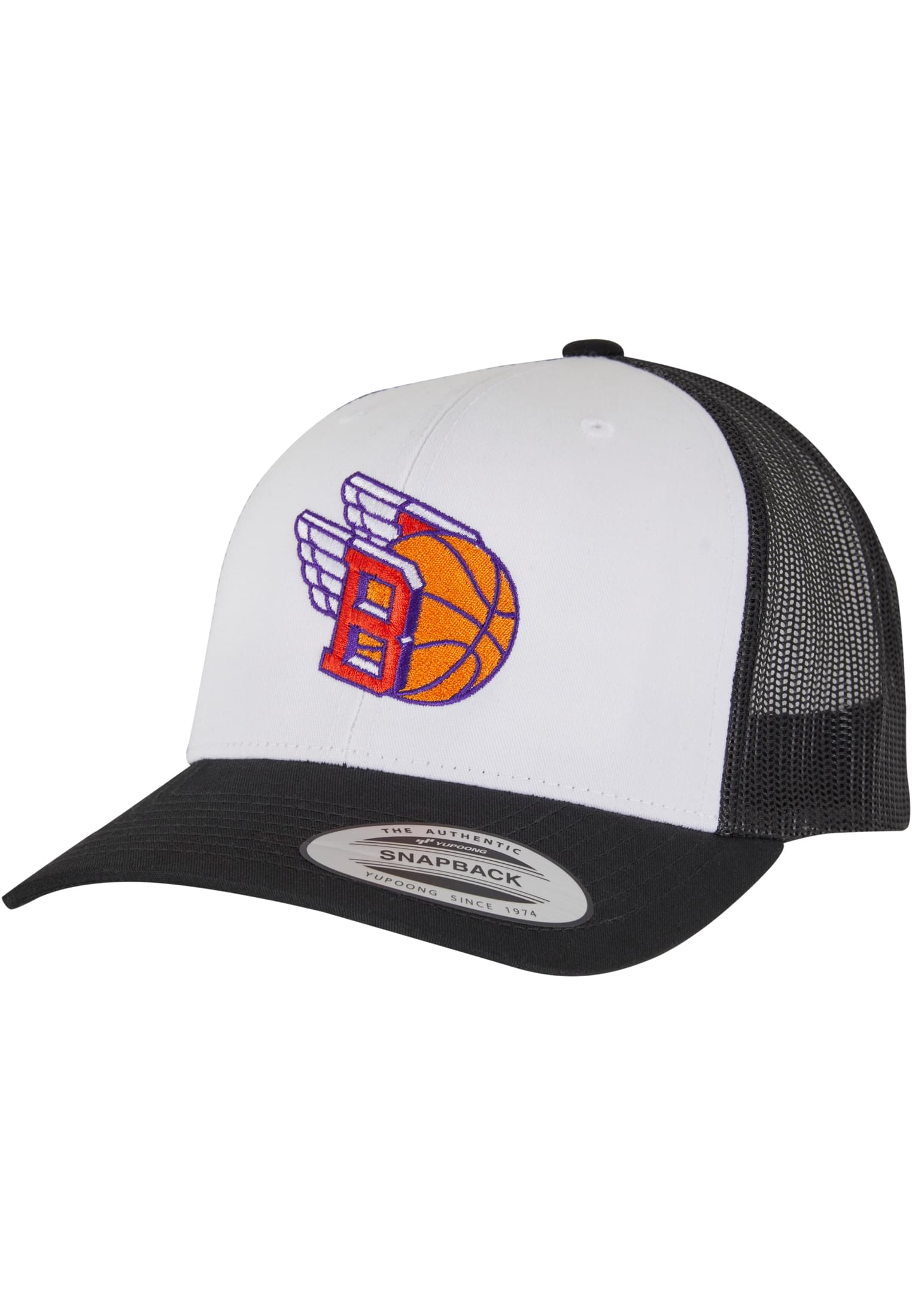 MT Basketball Fly Retro Trucker con parte anteriore colorata