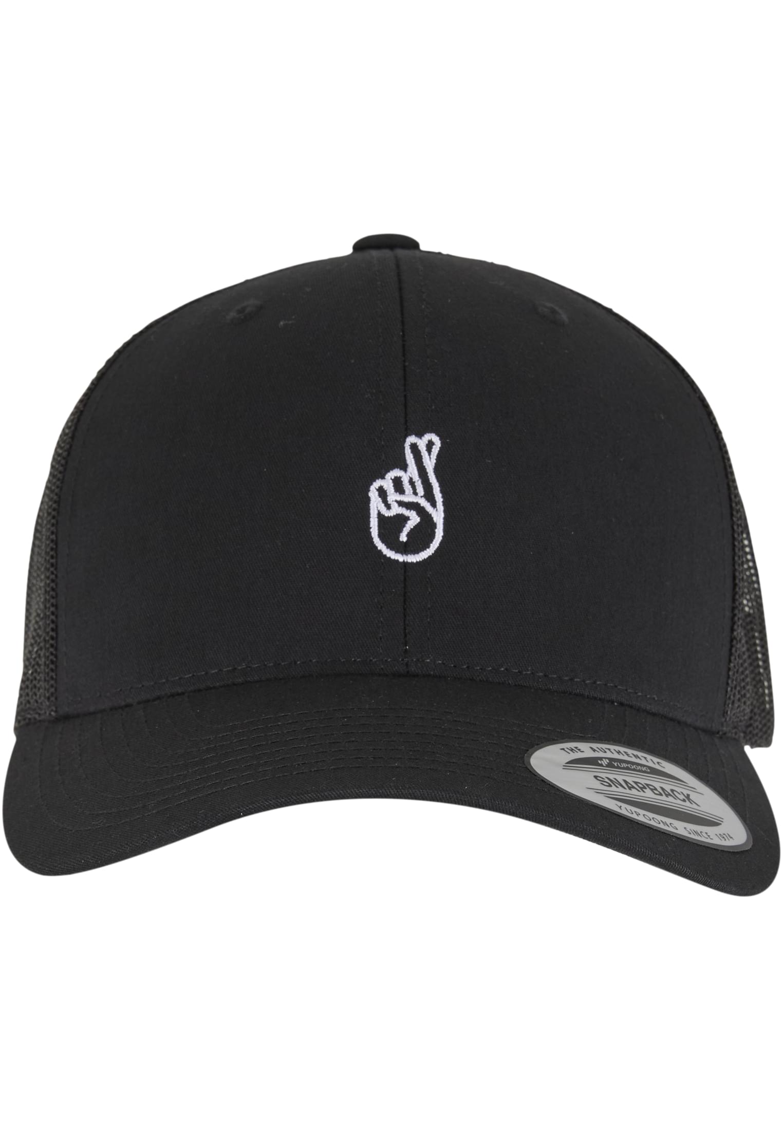 MT Crossed Fingers Handsign Retro Trucker Cap