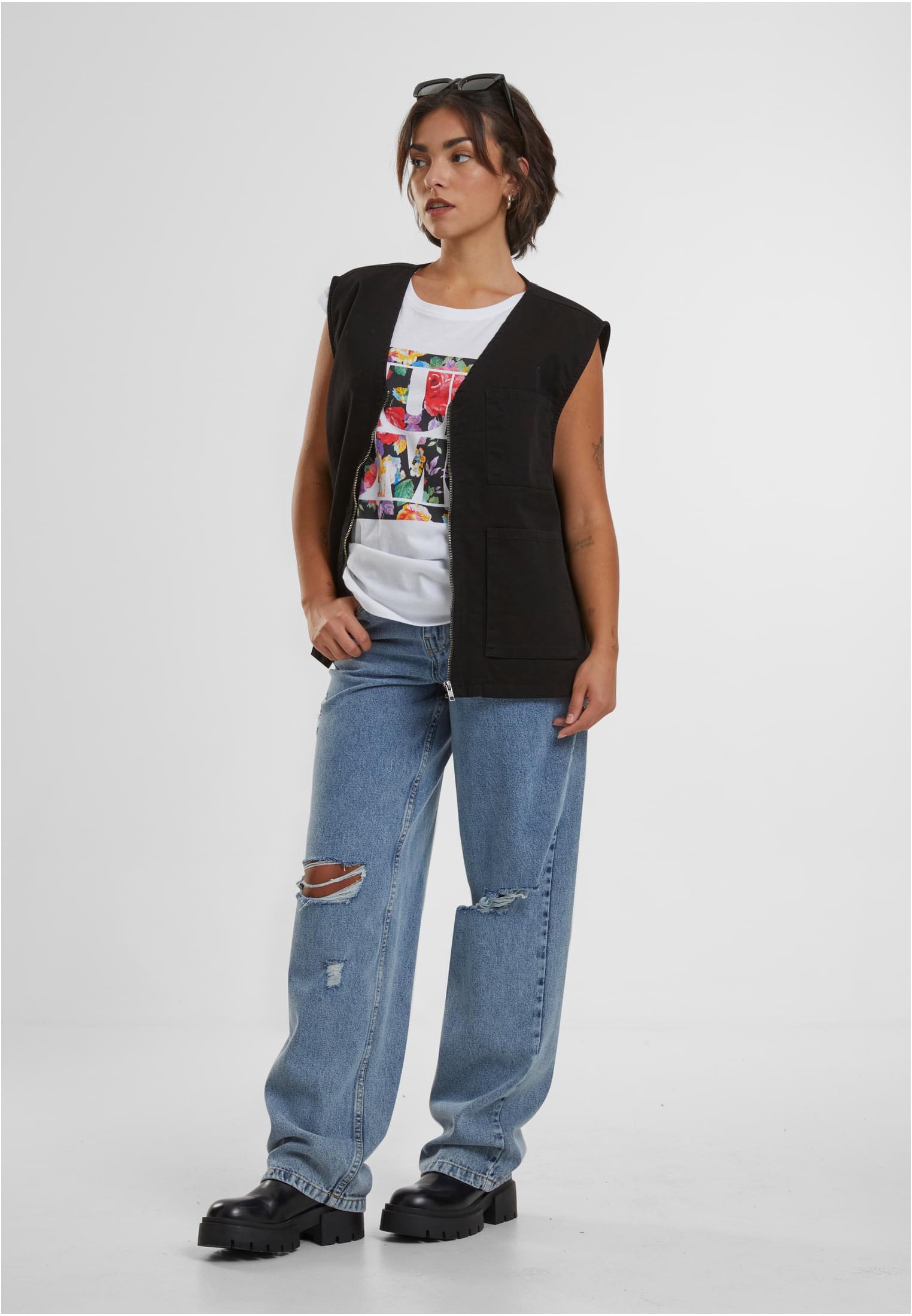 T-shirt à épaules allongées et motif floral MT Run DMC