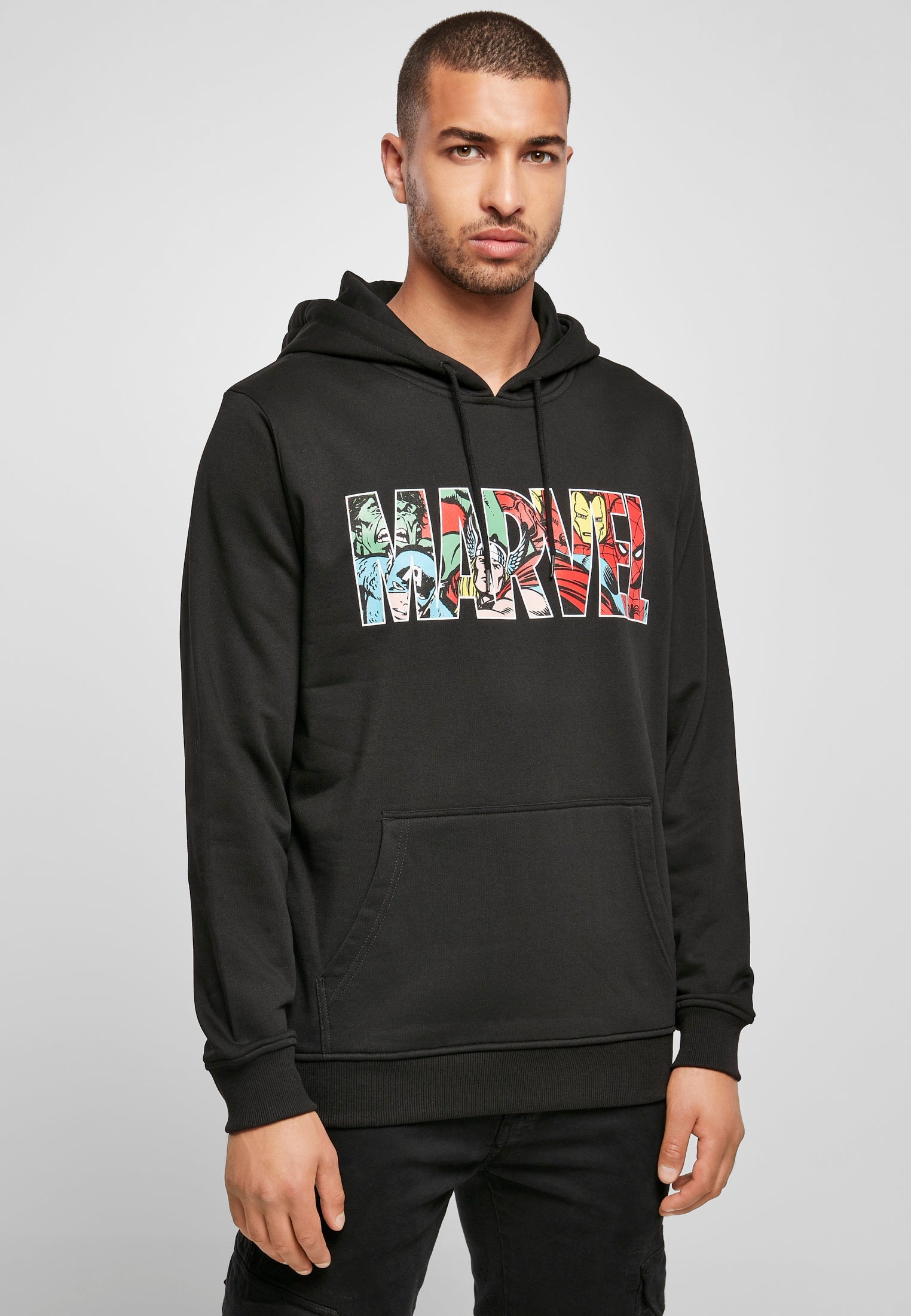 Marvel Logo Character Hoody black XXL - workoutbrands.com
