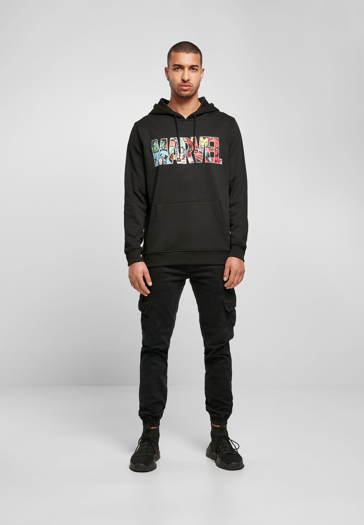 Marvel Logo Character Hoody black XXL - workoutbrands.com