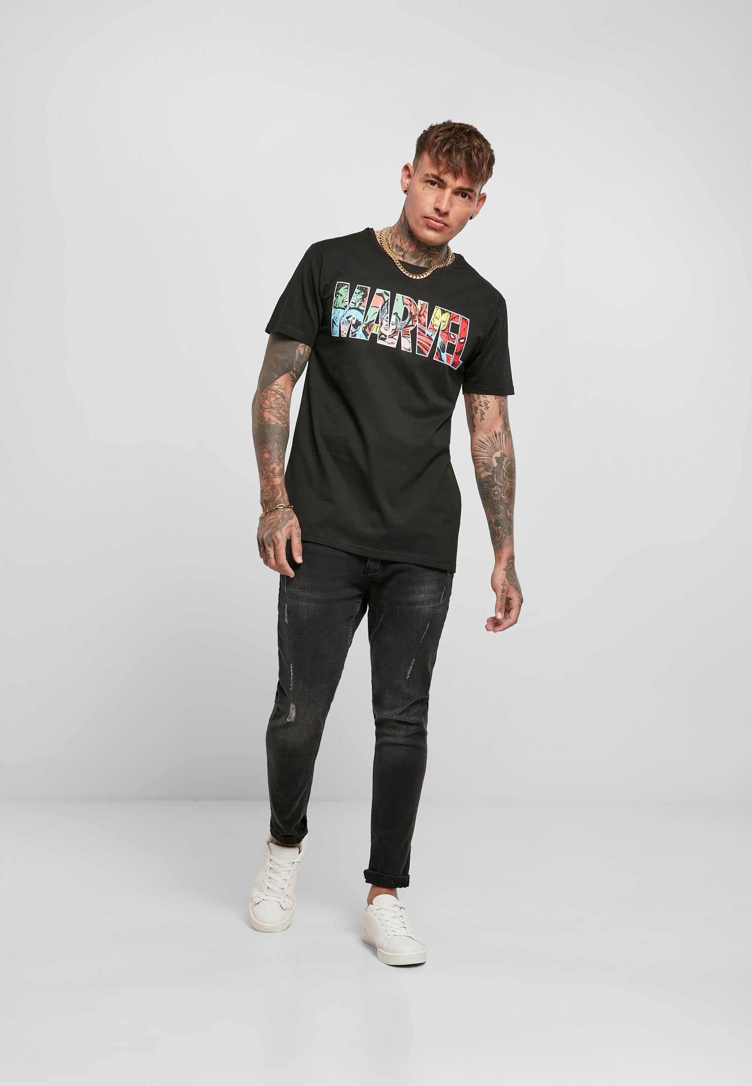 Marvel Logo Character Tee white XXL - workoutbrands.com