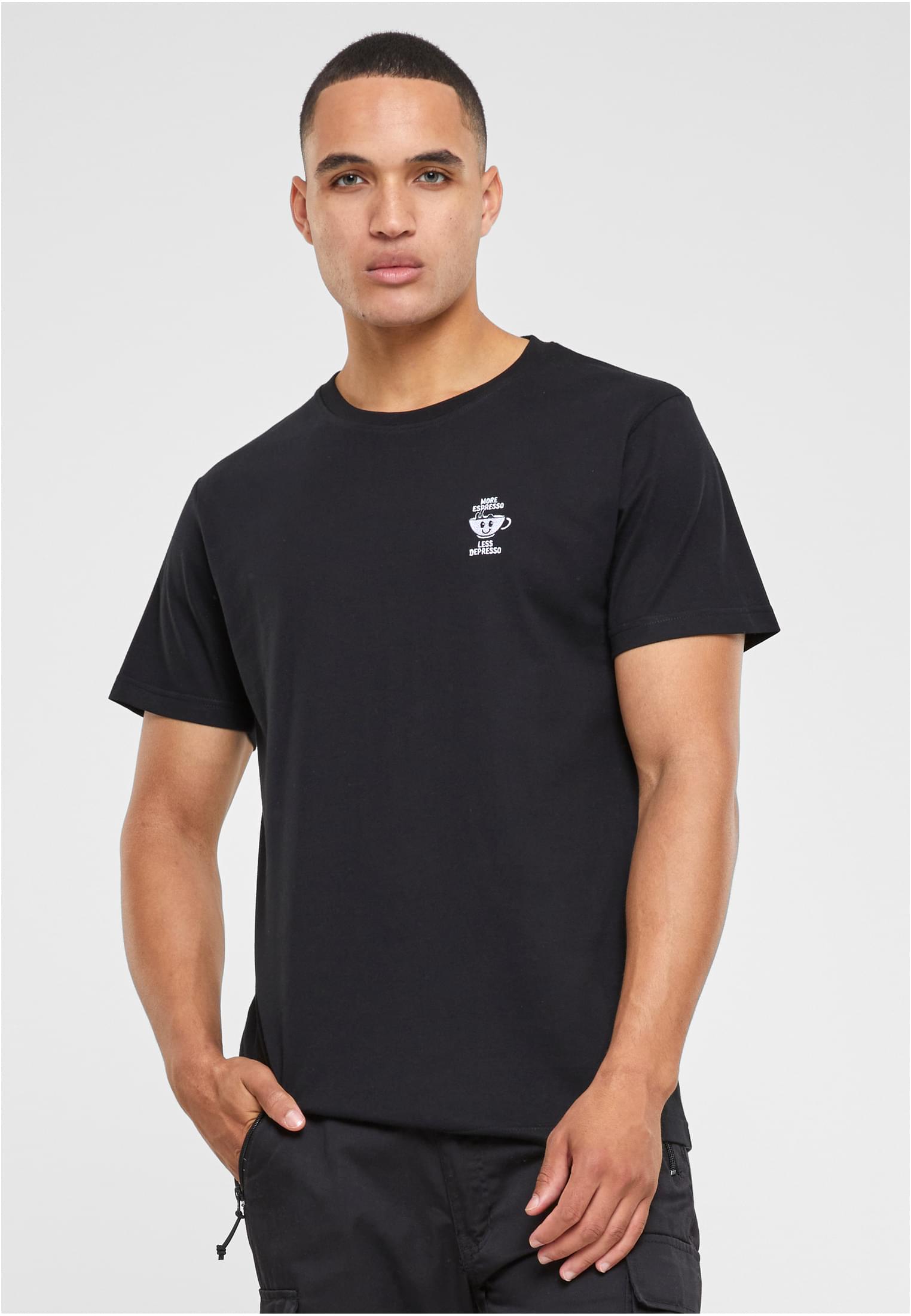 More Espresso Less Depresso Tee EMB black XXL - workoutbrands.com
