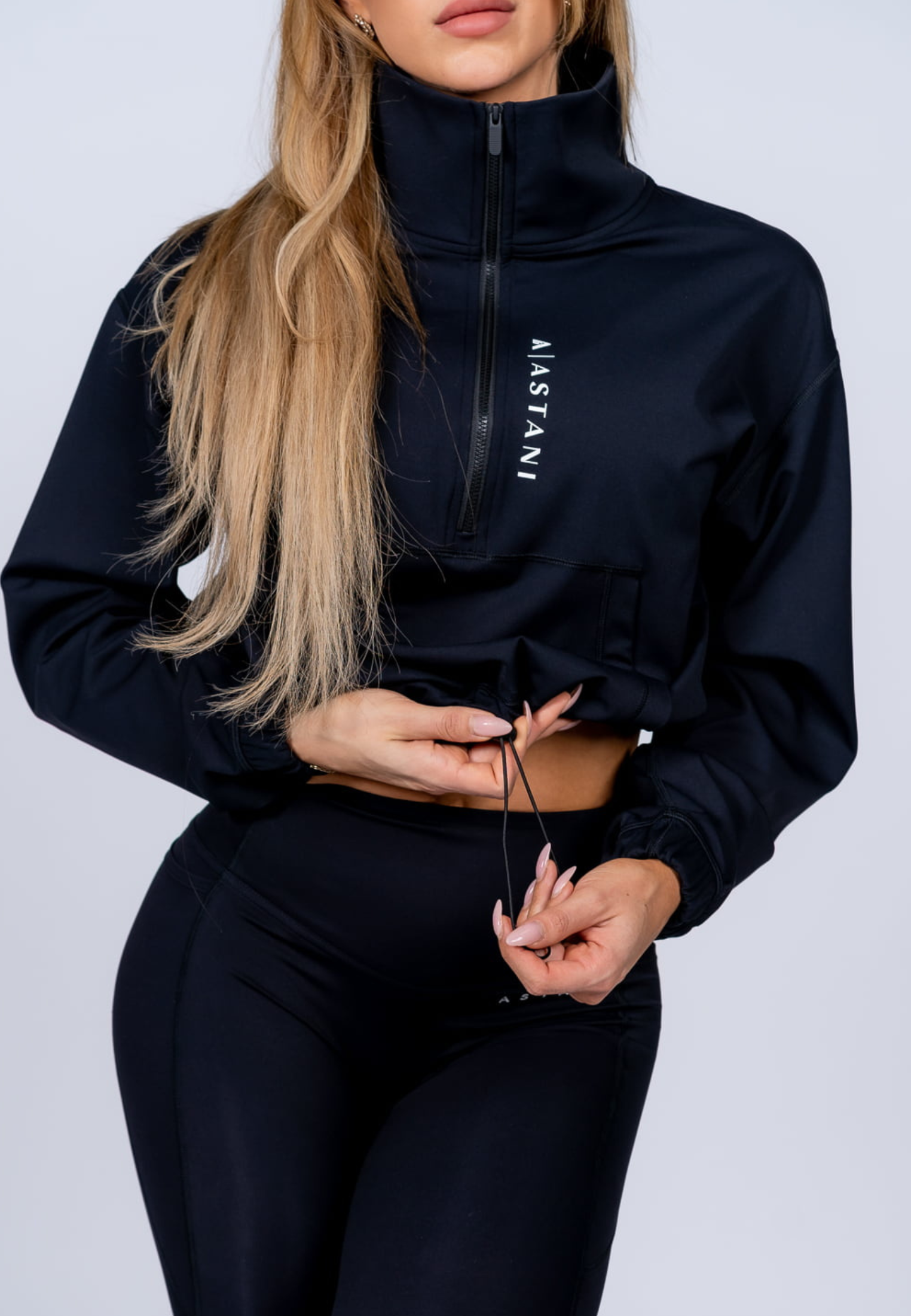 A Vibe Uzun Kollu Kırpılmış Pantolon - Siyah