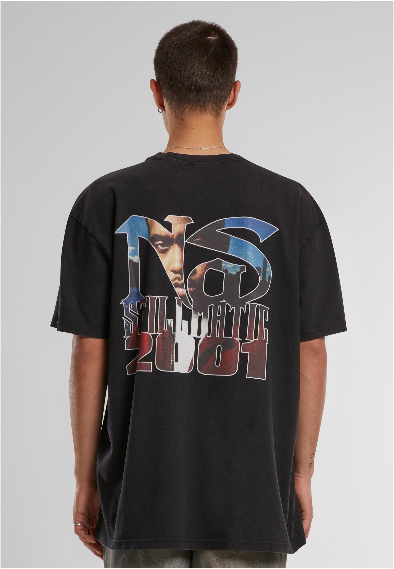 Nas Stillmatic Acid Washed Oversize Tee black XXL - workoutbrands.com