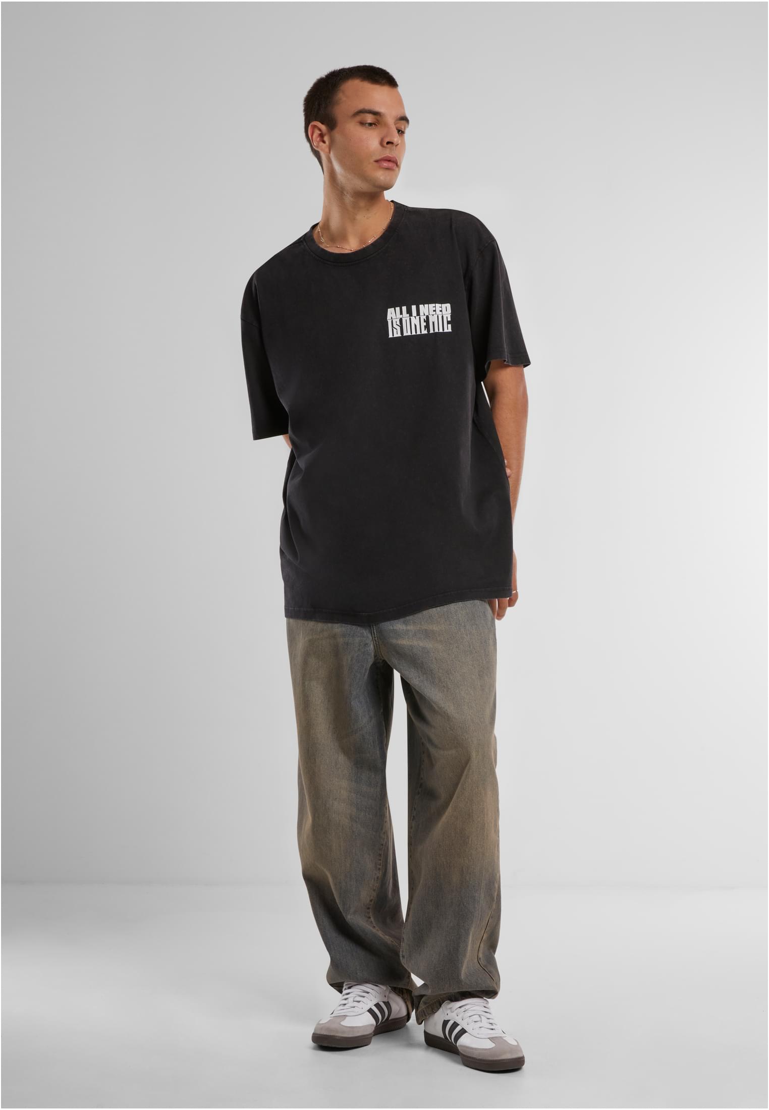 Nas Stillmatic Acid Washed Oversize Tee black XXL - workoutbrands.com