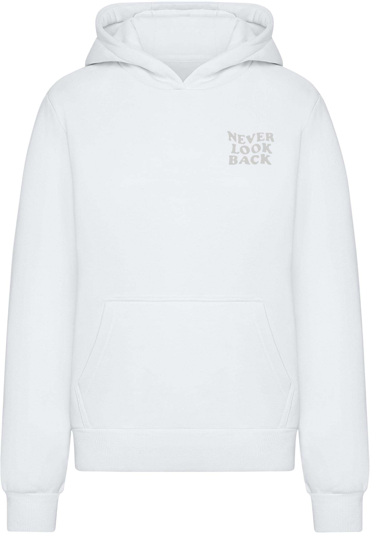Never Look Back Ladies Fluffy Hoody white XXL - workoutbrands.com