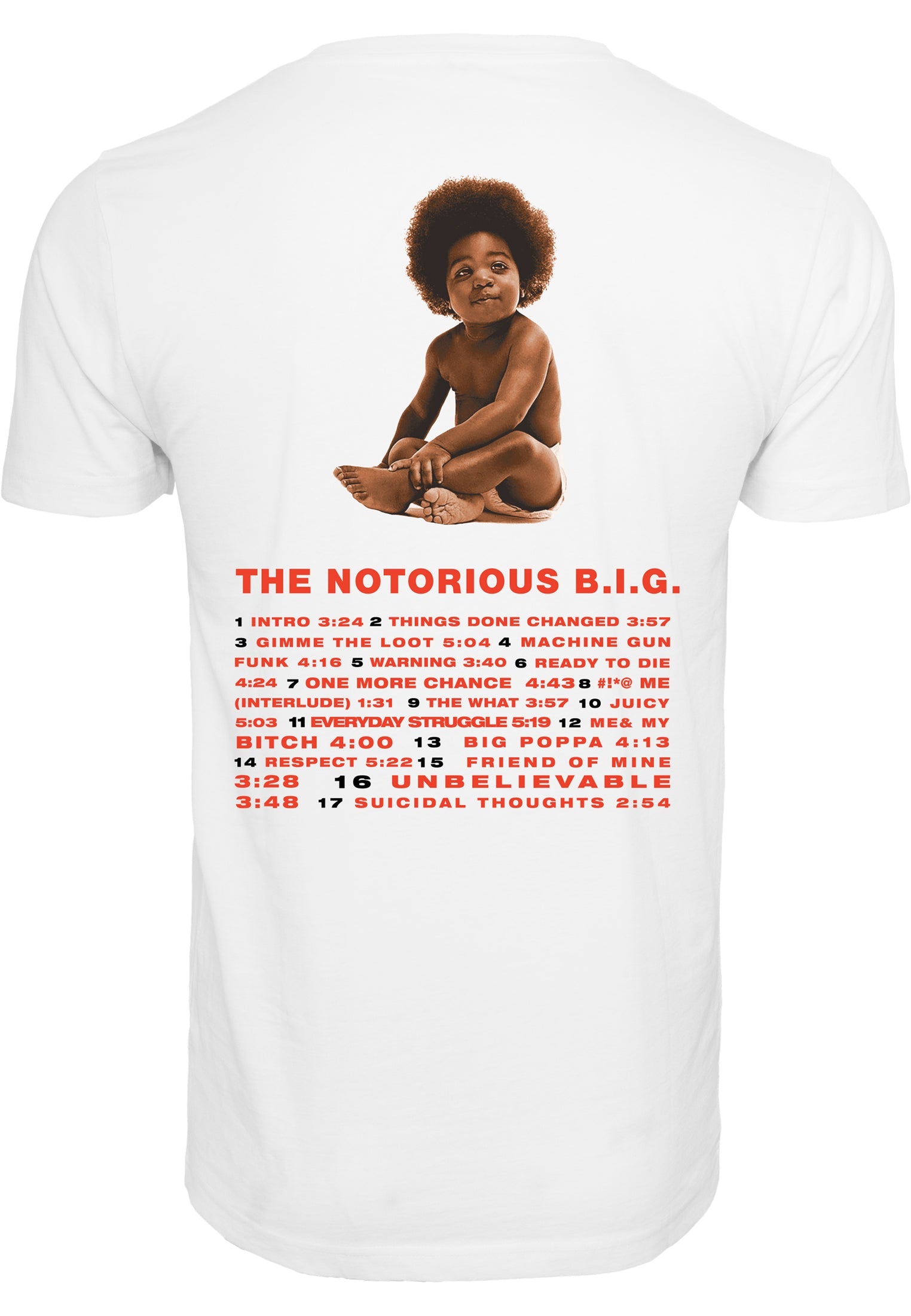 Notorious Big Ready To Die Tracklist Tee white XXL - workoutbrands.com