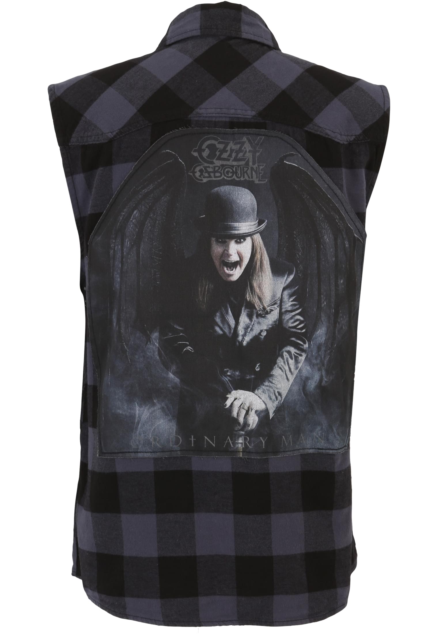 Ozzy Checkshirt Sleeveless black/grey 7XL - workoutbrands.com