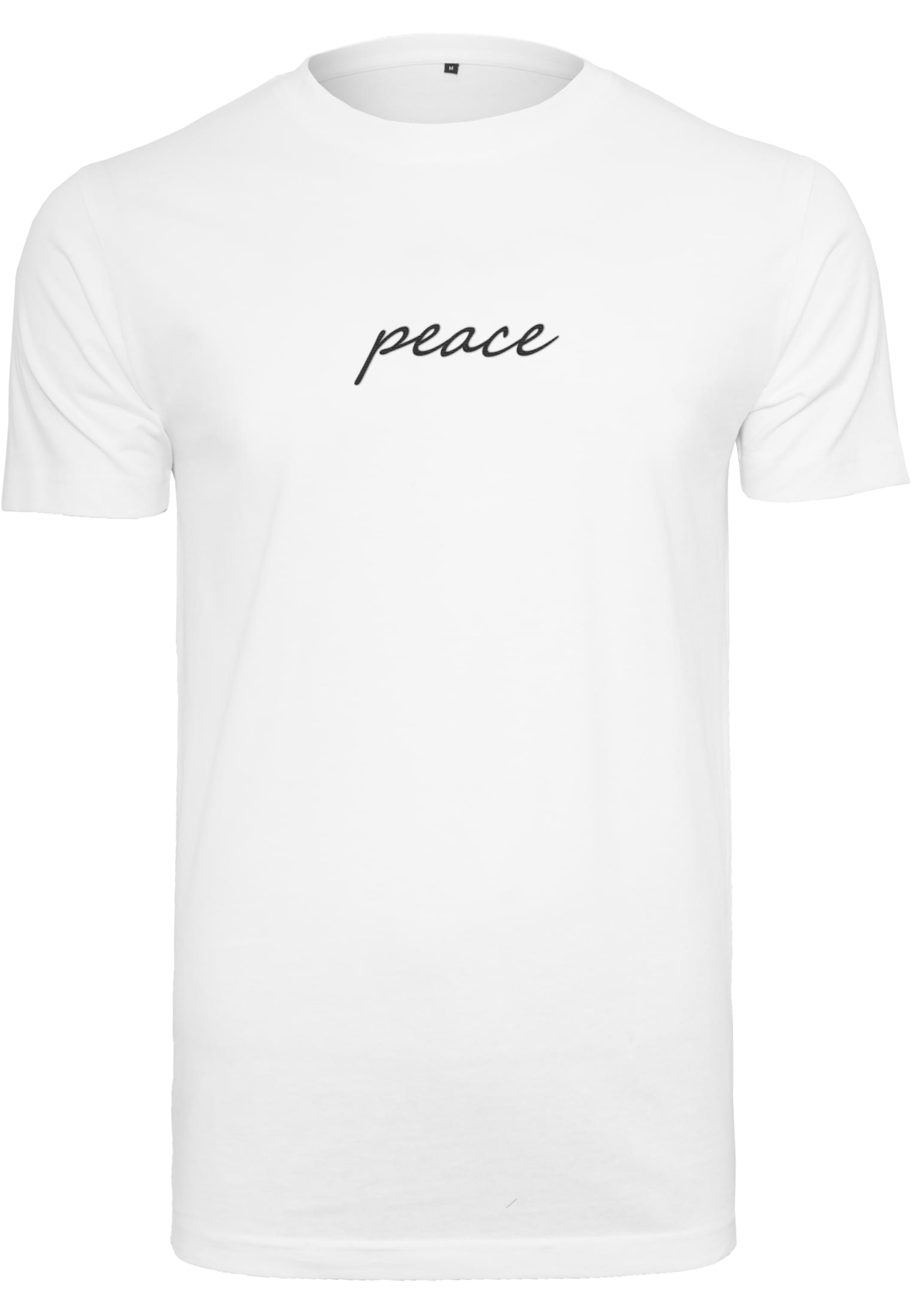 Peace Wording EMB Tee white XXL - workoutbrands.com