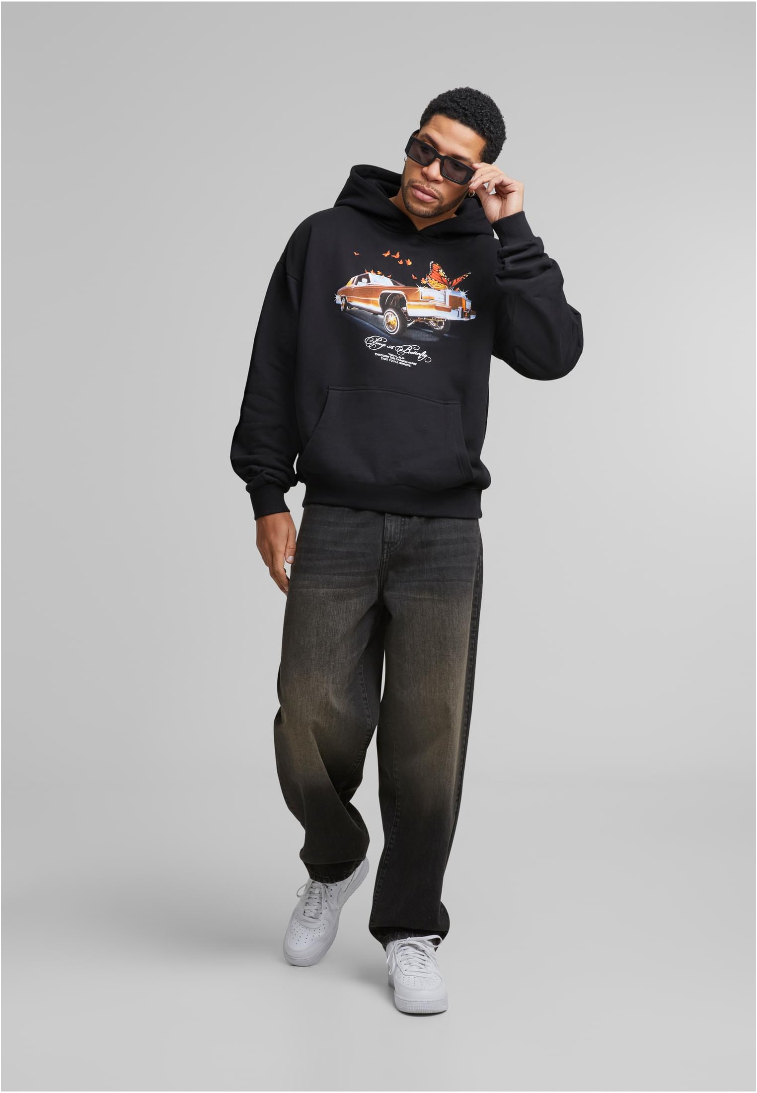 Pimp a Butterfly Heavy Oversize Hoody black XXL - workoutbrands.com