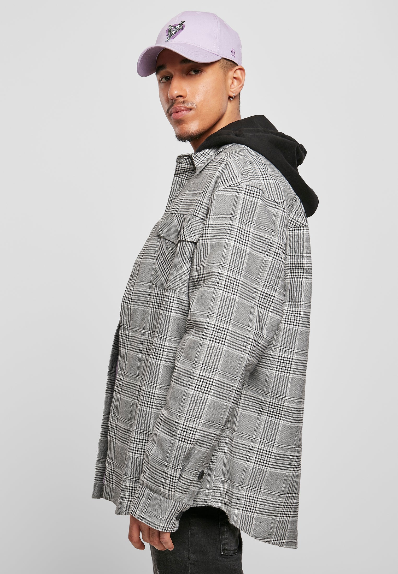 Plaid Out Quilted Shirt Jacket black/white XXL - workoutbrands.com
