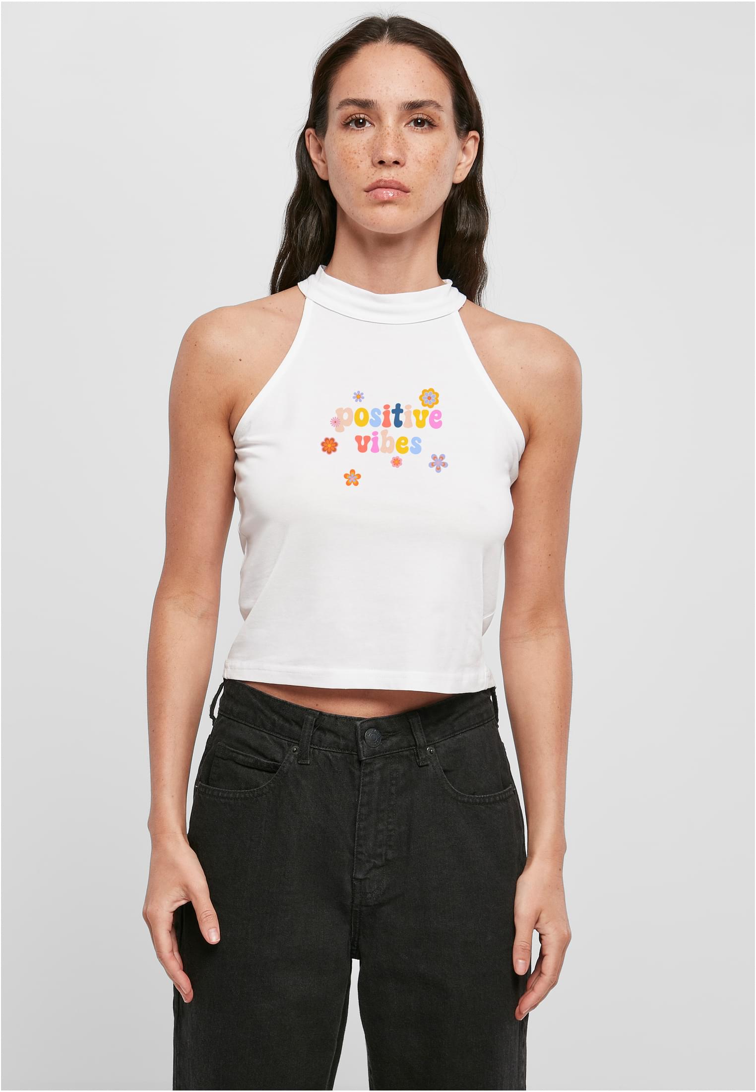 Positive Vibes Turtleneck Short Top white XS - workoutbrands.com