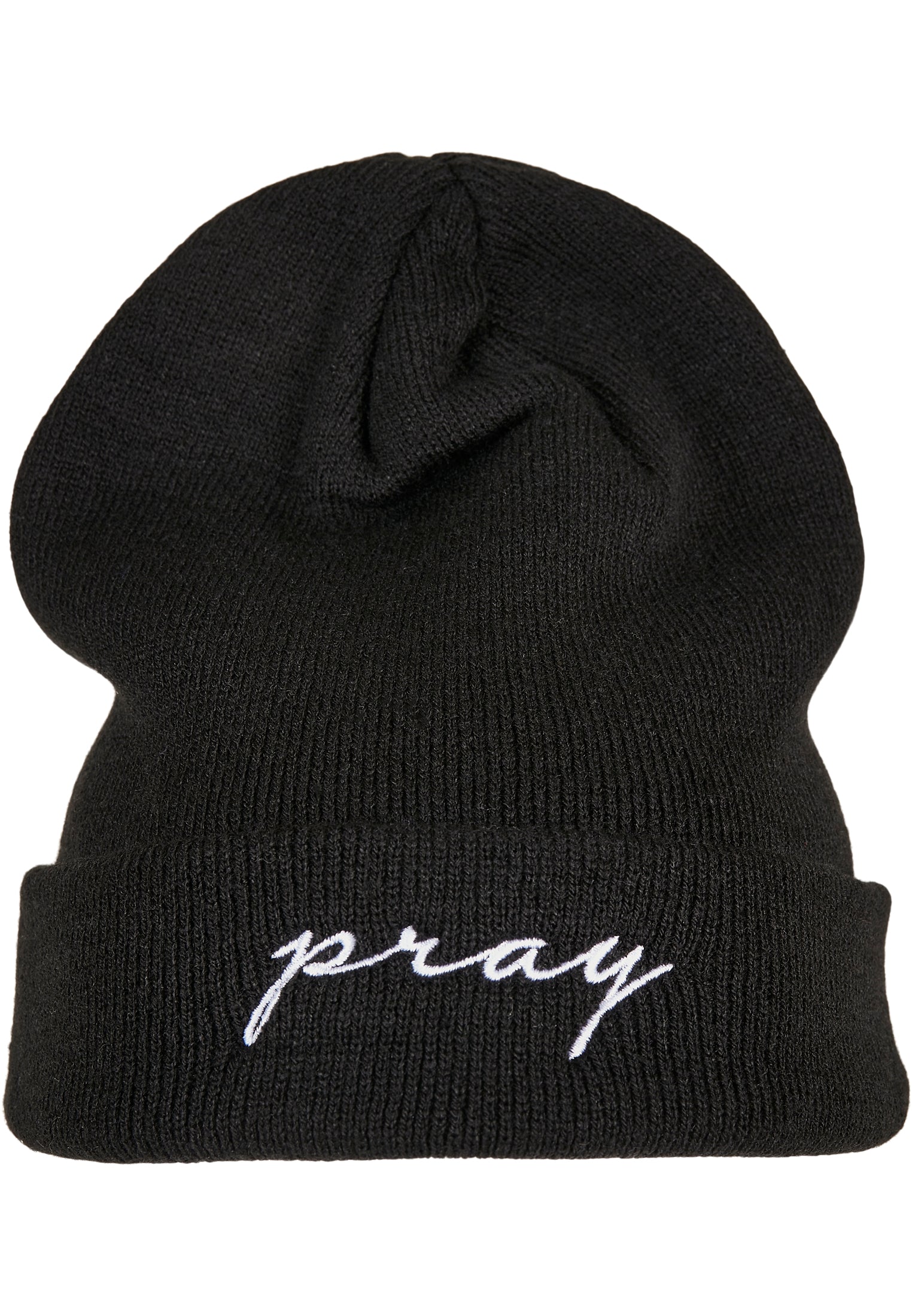 Pray Embroidery Beanie black/white one size - workoutbrands.com