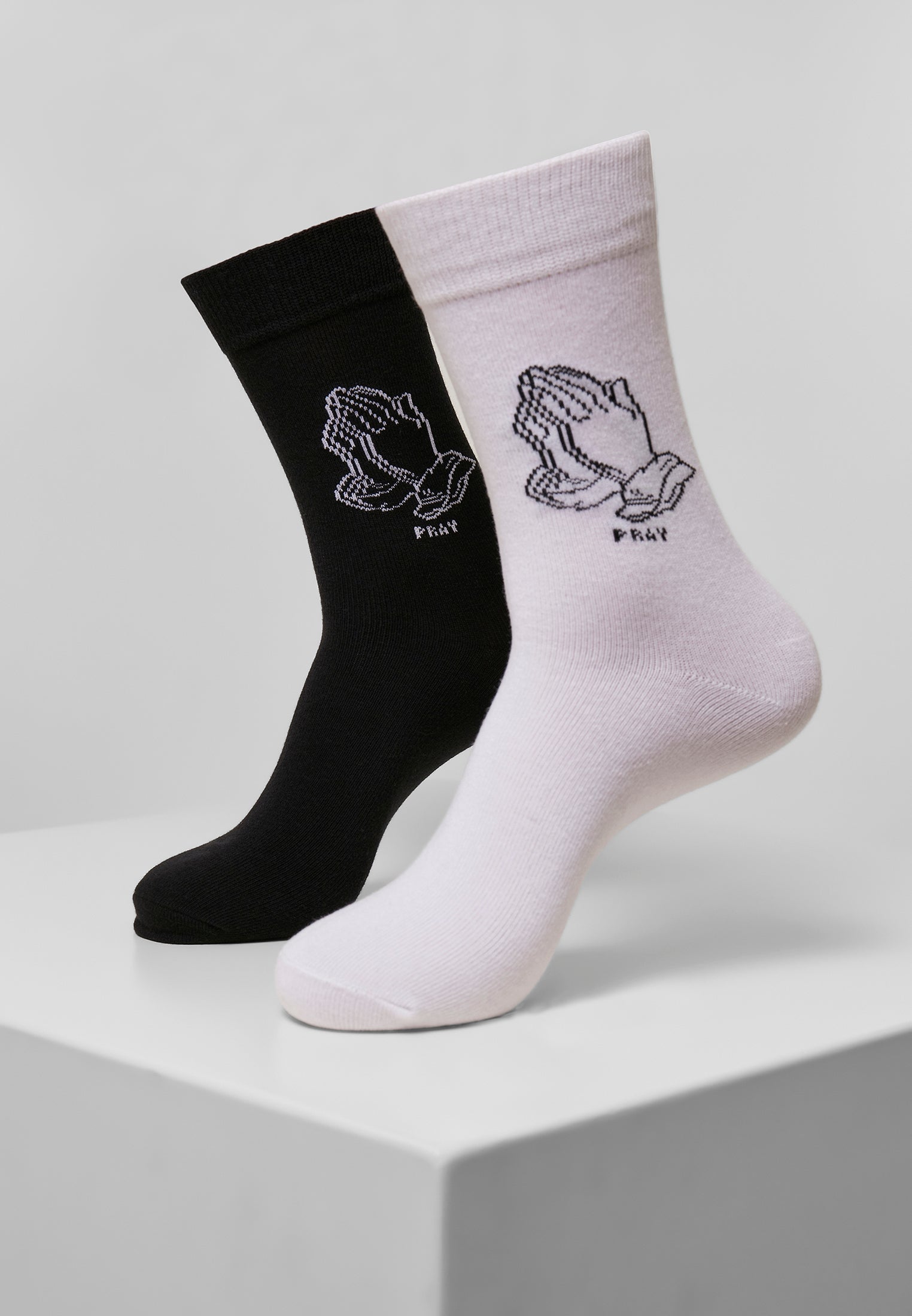 Pray Hands Socks 2-Pack black/white 35-38 - workoutbrands.com