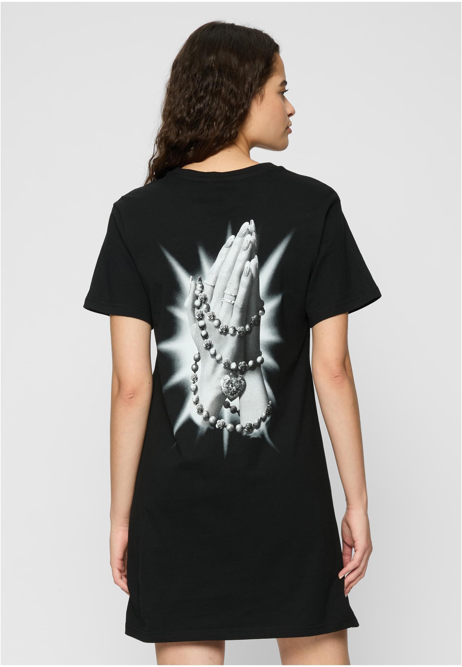 Praying Hands Ladies Tee Dress black XXL - workoutbrands.com